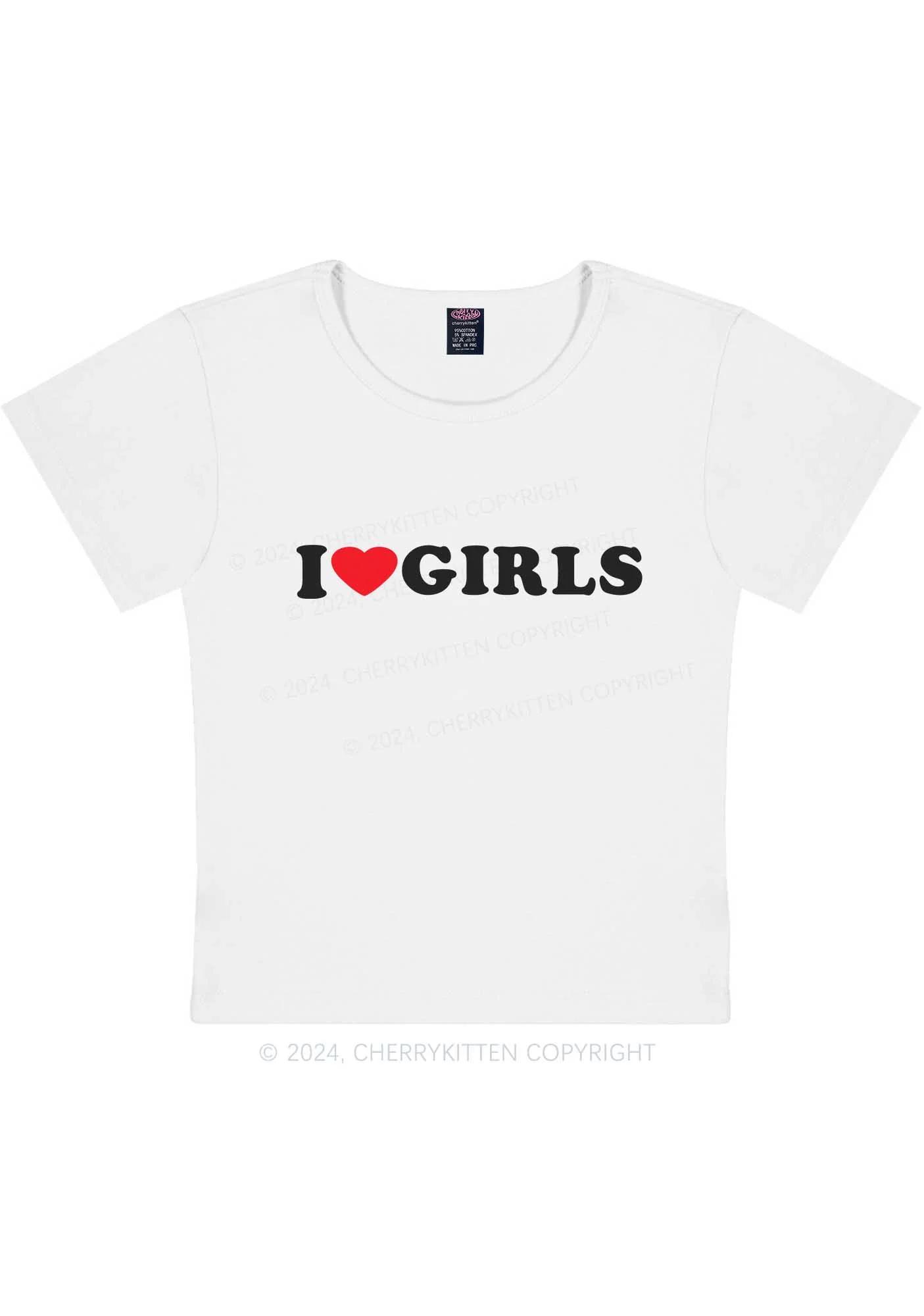 Curvy I Love Girls Y2K Baby Tee Cherrykitten - Image 3