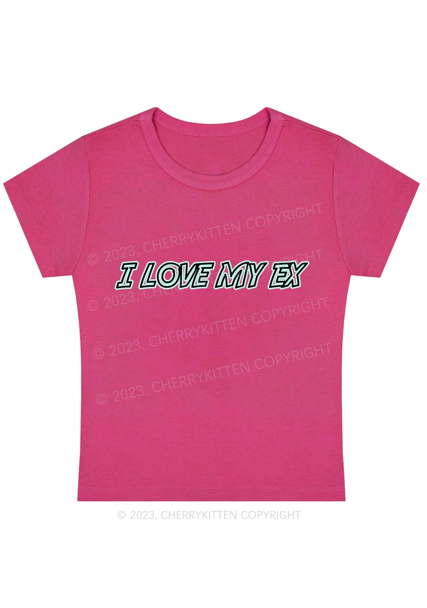 Curvy I Love My Ex Y2K Baby Tee Cherrykitten - Image 5