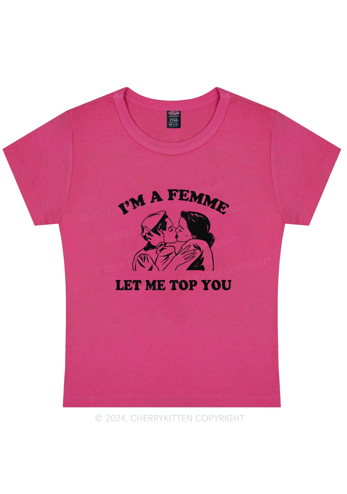 Curvy I'm A Femme Y2K Baby Tee Cherrykitten - Image 5