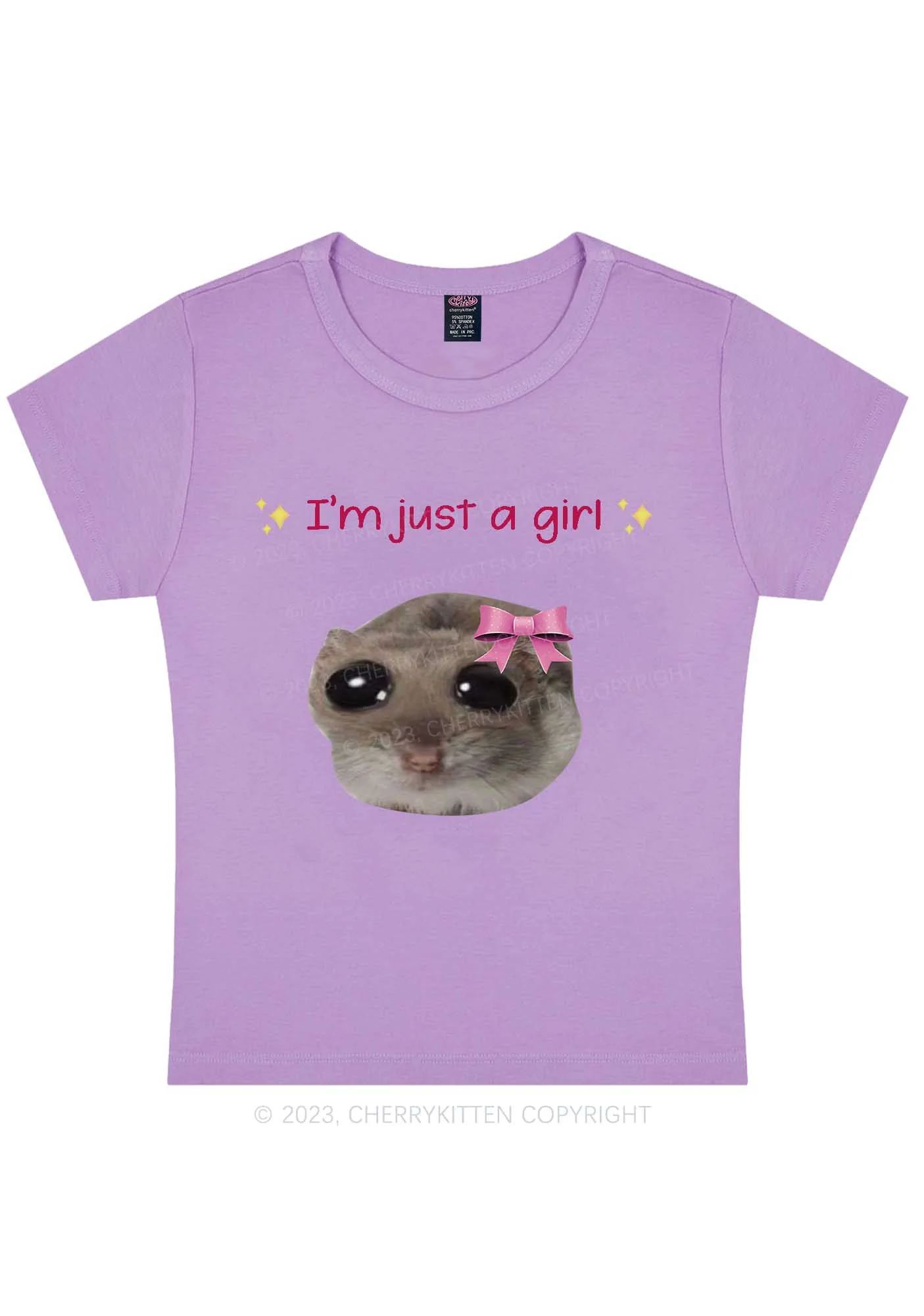 Curvy I'm A Girl Y2K Baby Tee Cherrykitten - Image 4