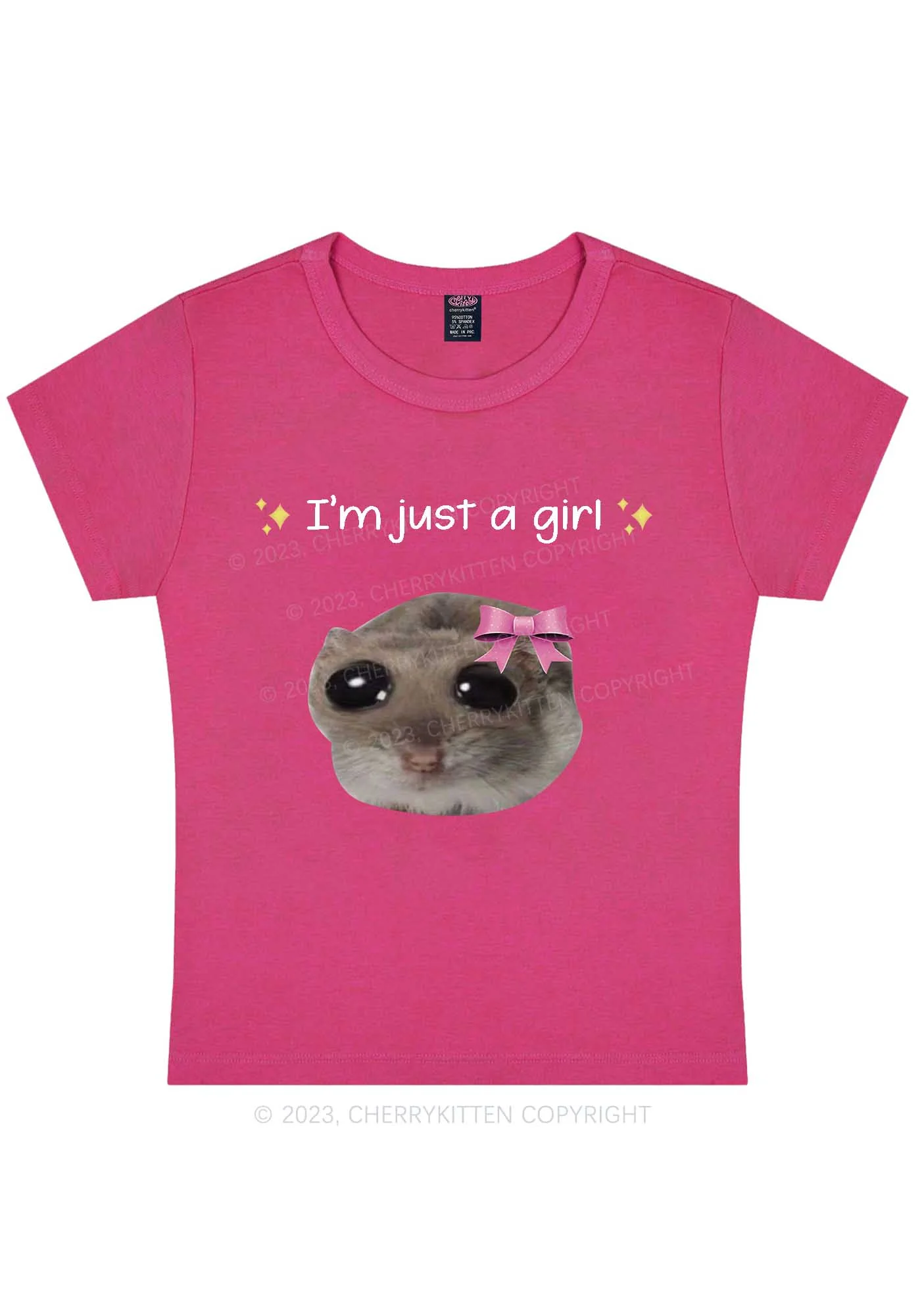 Curvy I'm A Girl Y2K Baby Tee Cherrykitten - Image 5