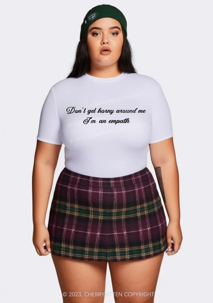 Curvy I'm An Empath Y2K Baby Tee Cherrykitten