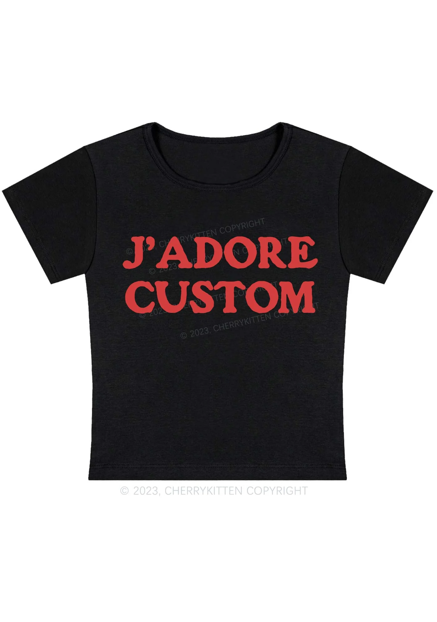Curvy J'adore Custom Baby Tee Cherrykitten - Image 2
