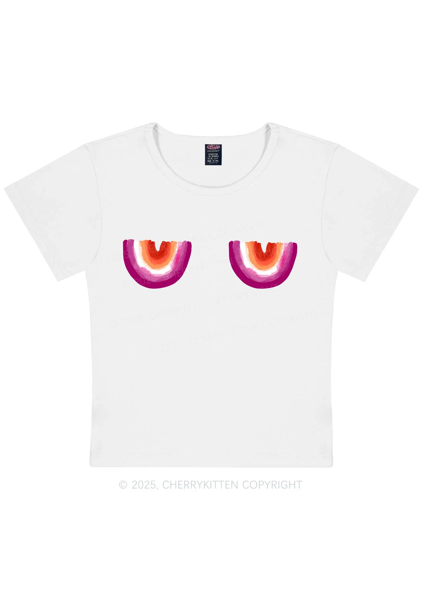 Curvy Lesbian Bxxb Y2K Baby Tee Cherrykitten - Image 3