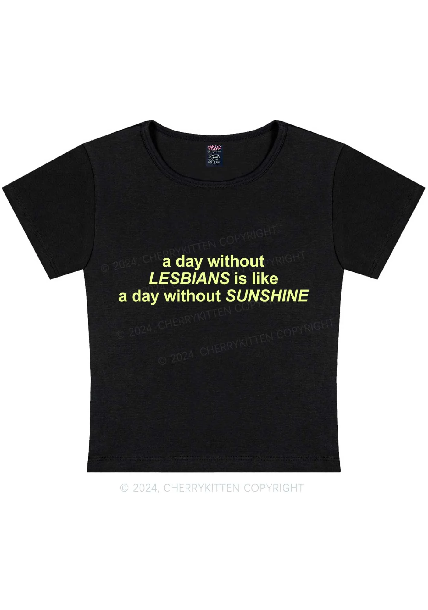 Curvy Lesbians Sunshine Y2K Baby Tee Cherrykitten - Image 2