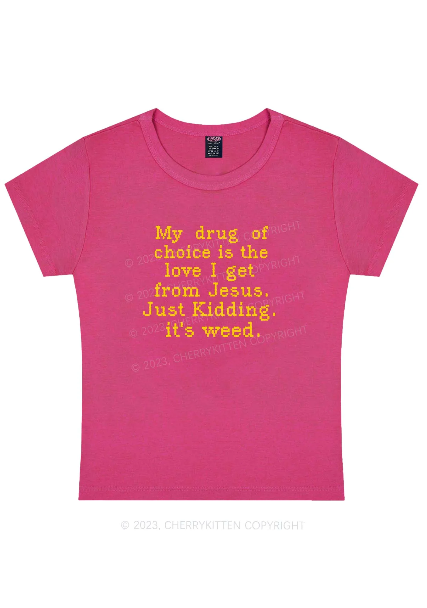 Curvy Love From Jesus Y2K Baby Tee Cherrykitten - Image 2