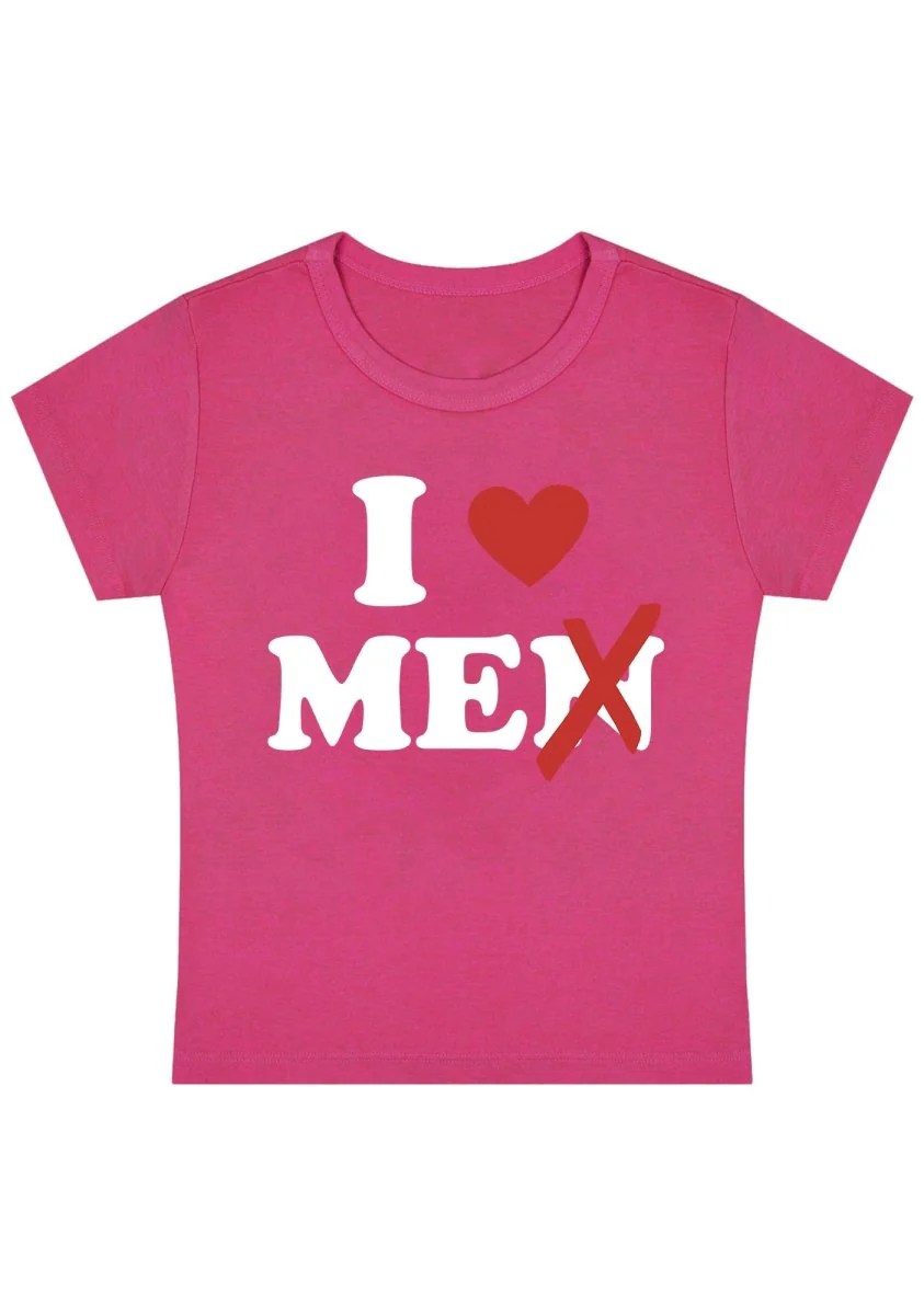 Curvy Love Me Not Men  Baby Tee - Image 5