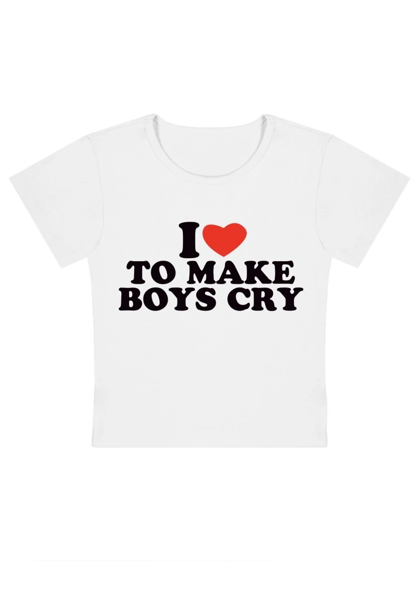 Curvy Love To Make Boys Cry Baby Tee - Image 3