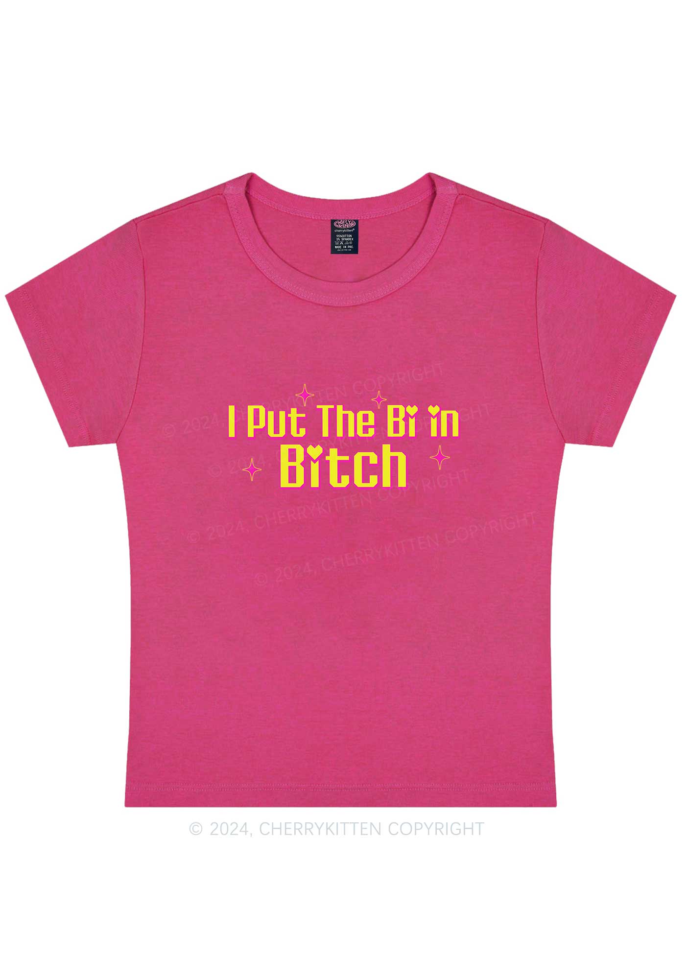 Curvy Put The Bi In Bxxch Y2K Baby Tee Cherrykitten - Image 5
