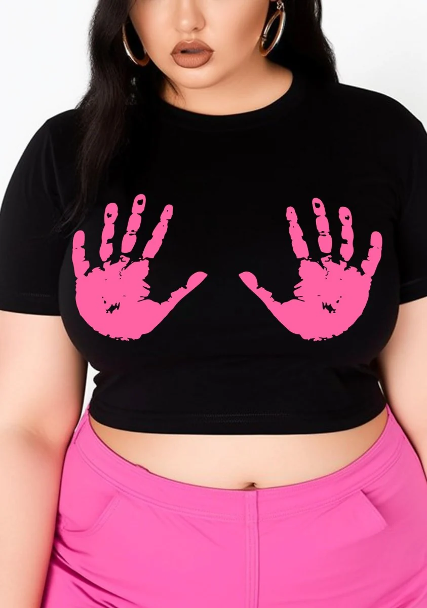 Curvy Put Your Hands Right Baby Tee