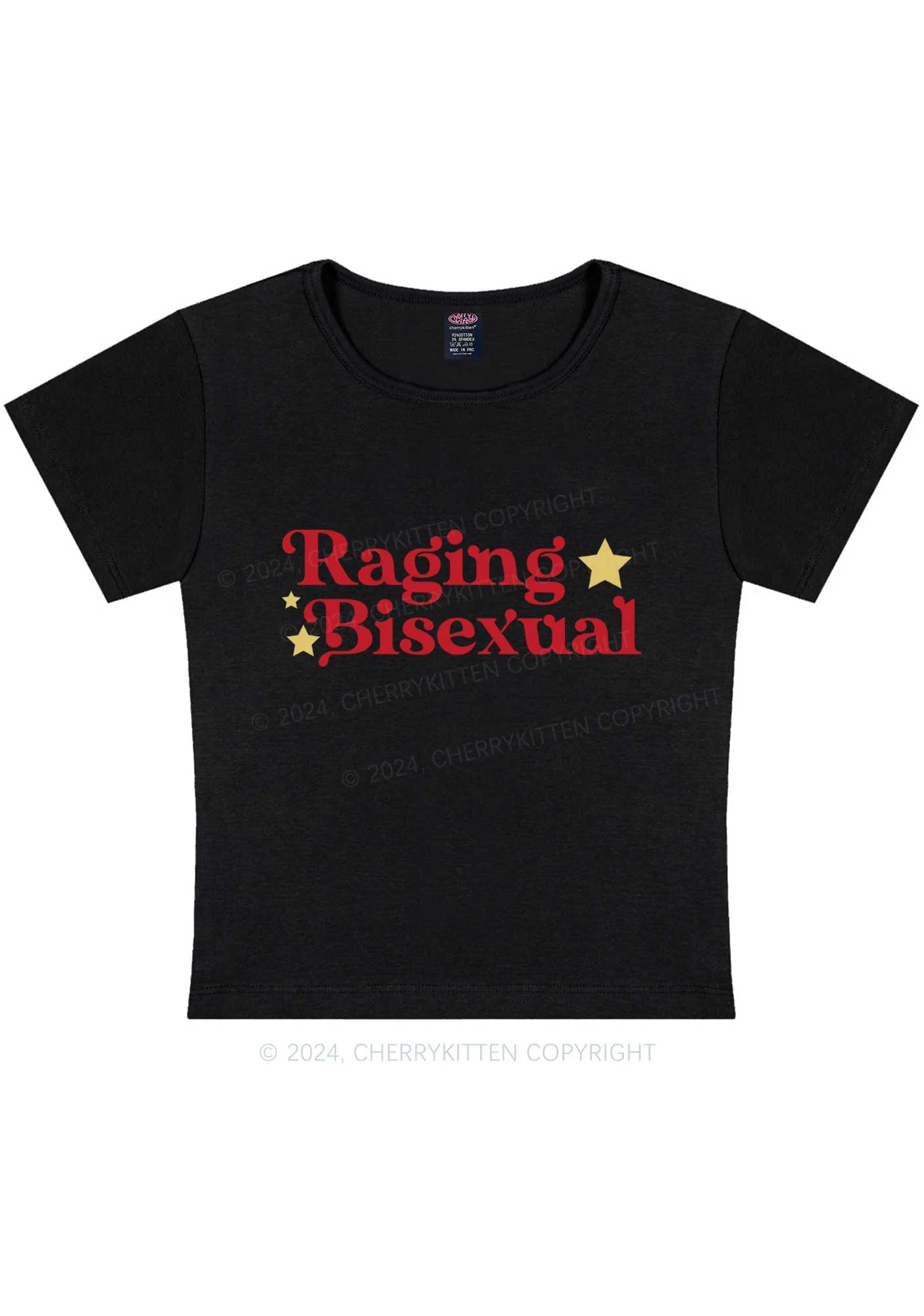 Curvy Raging Bisexual Stars Y2K Baby Tee Cherrykitten - Image 3