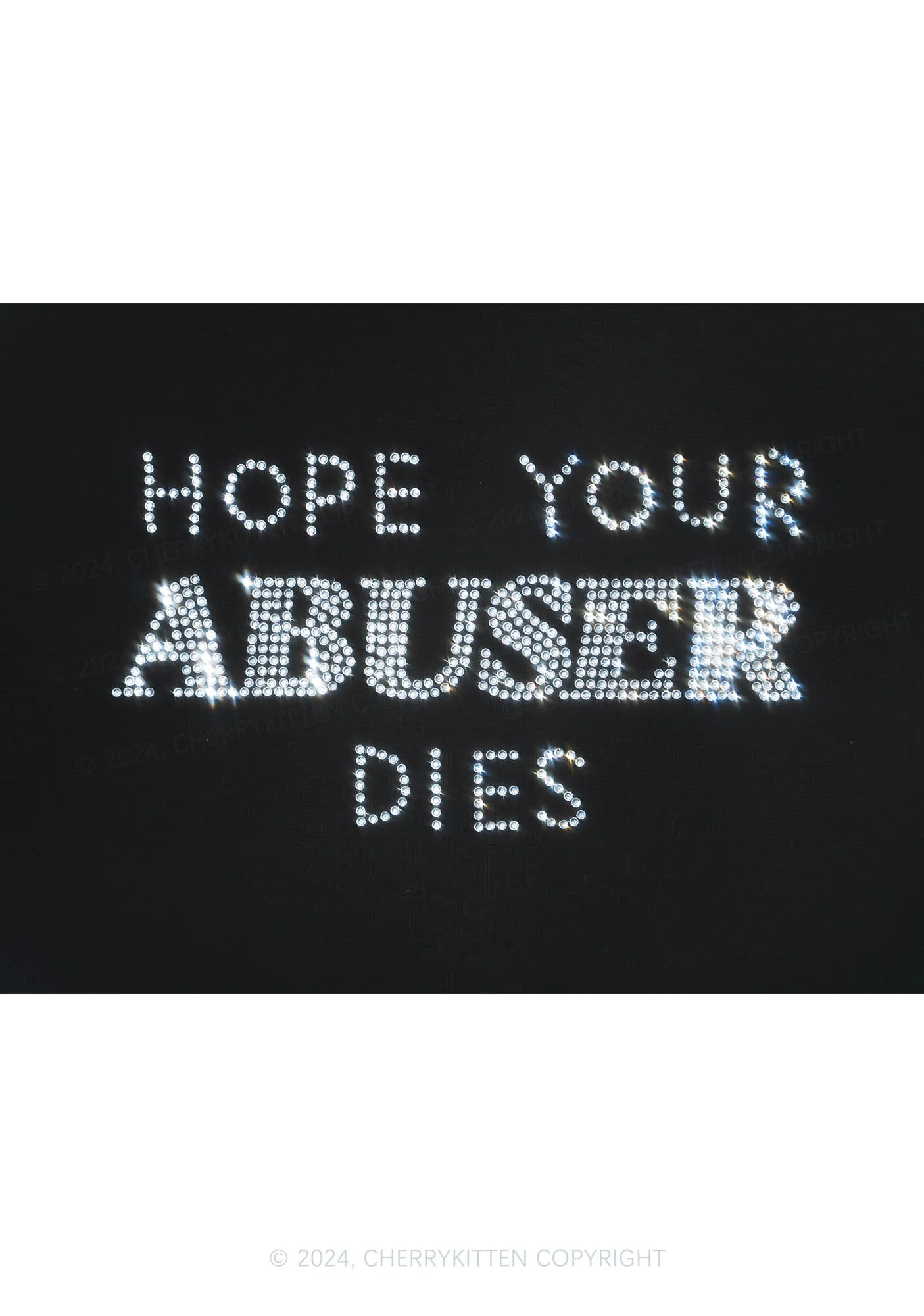 Curvy Rhinestone Abuser Dies Y2K Baby Tee Cherrykitten - Image 7