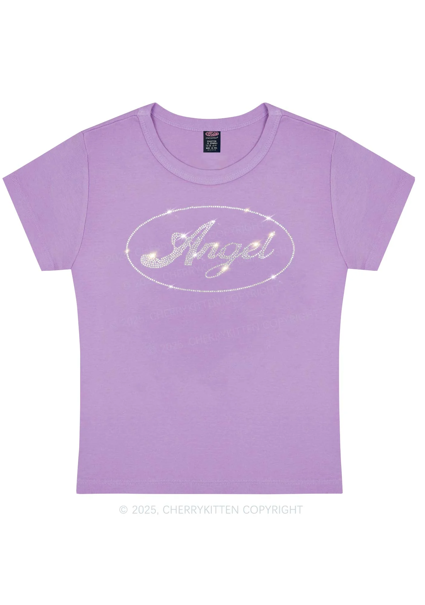 Curvy Rhinestone Angel Y2K Baby Tee Cherrykitten - Image 4