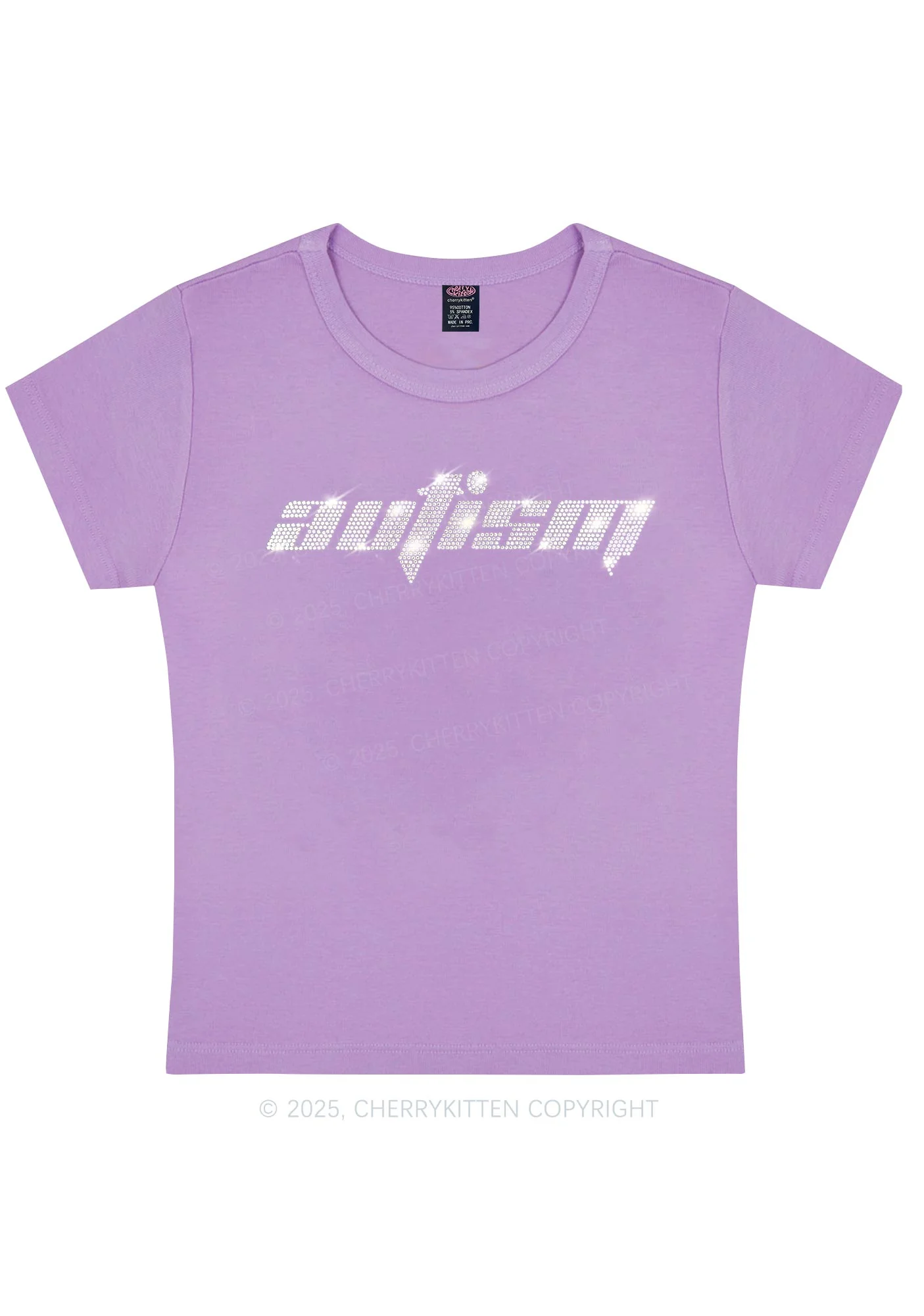 Curvy Rhinestone Autism Y2K Baby Tee Cherrykitten - Image 4
