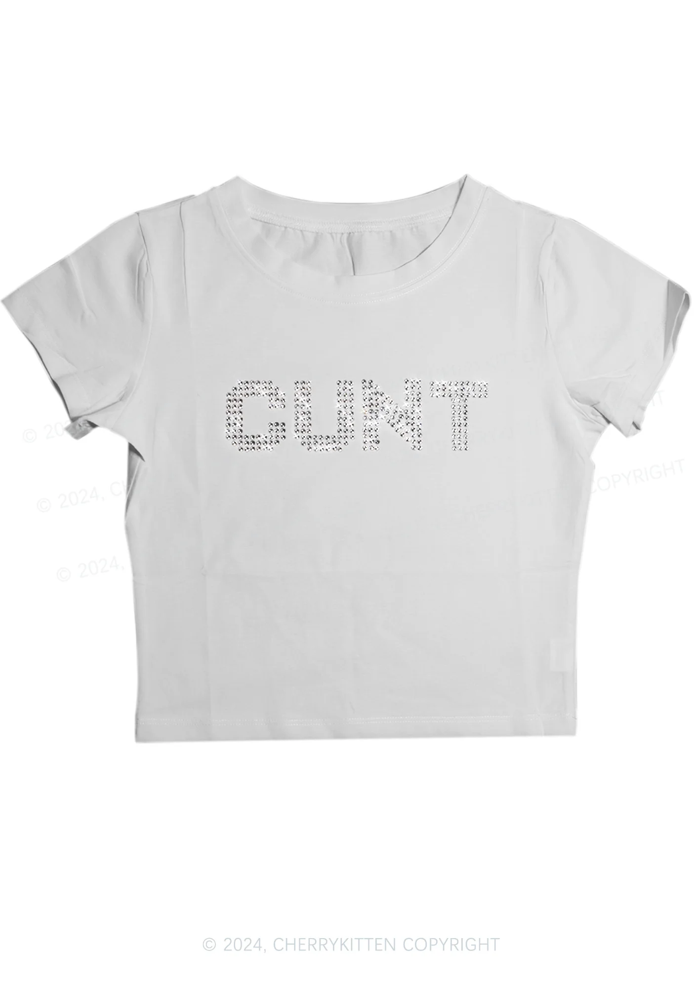 Curvy Rhinestone Cxxt Y2K Baby Tee Cherrykitten - Image 7