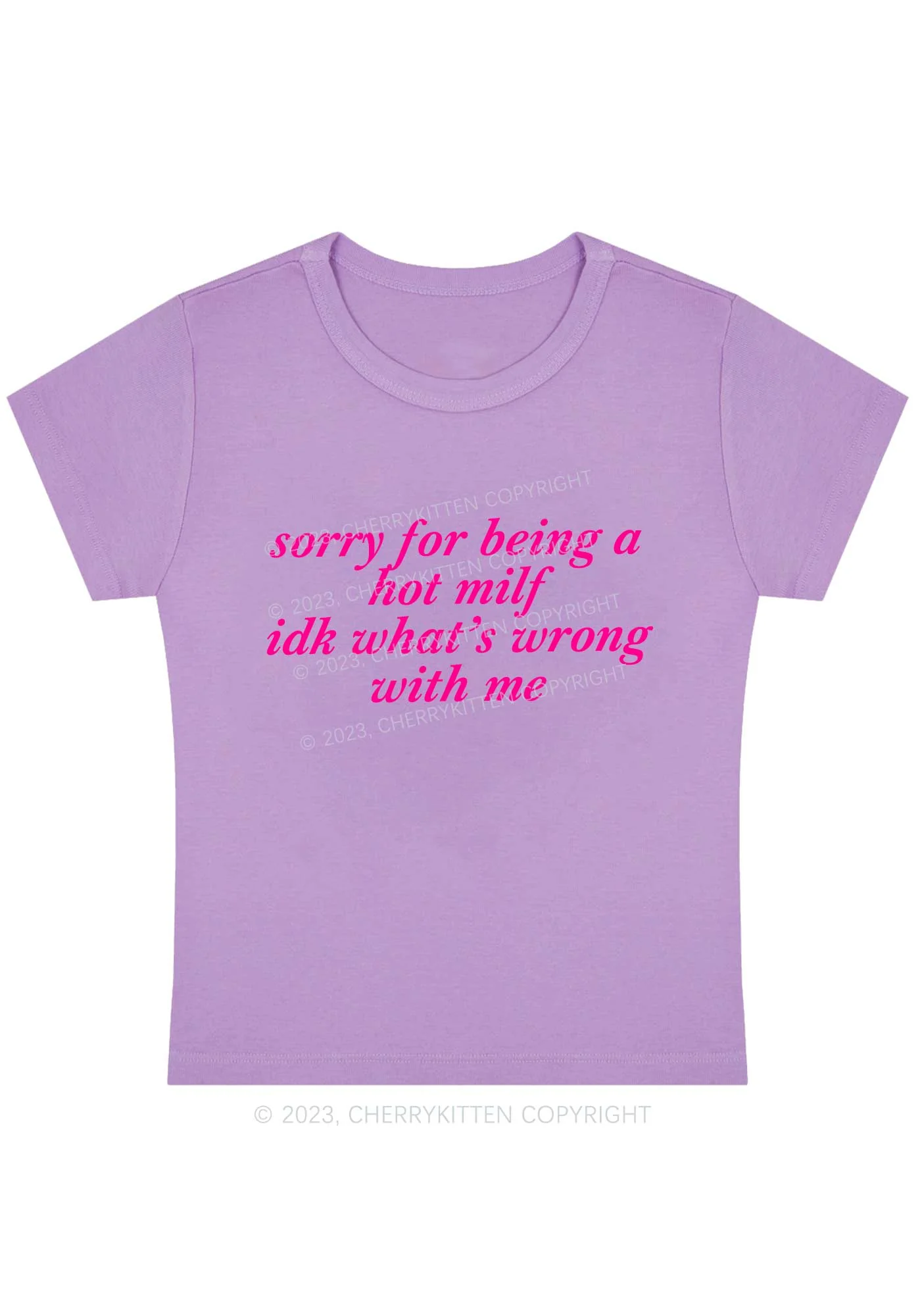 Curvy Sorry For Being A Hot Mxxf Y2K Baby Tee Cherrykitten - Image 4