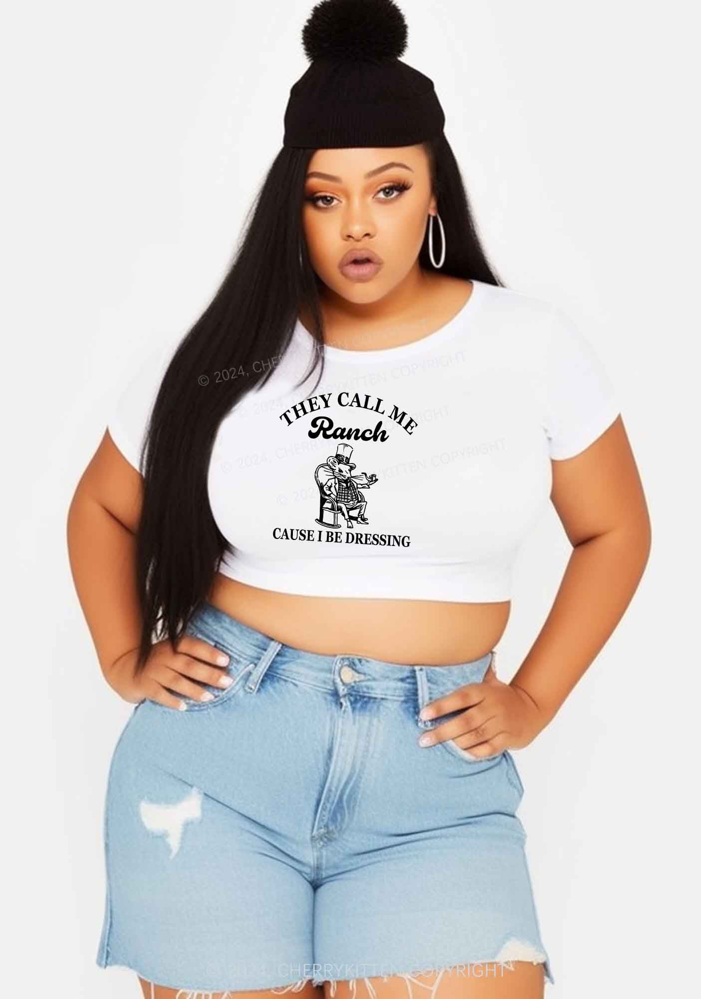 Curvy They Call Me Ranch Y2K Baby Tee Cherrykitten