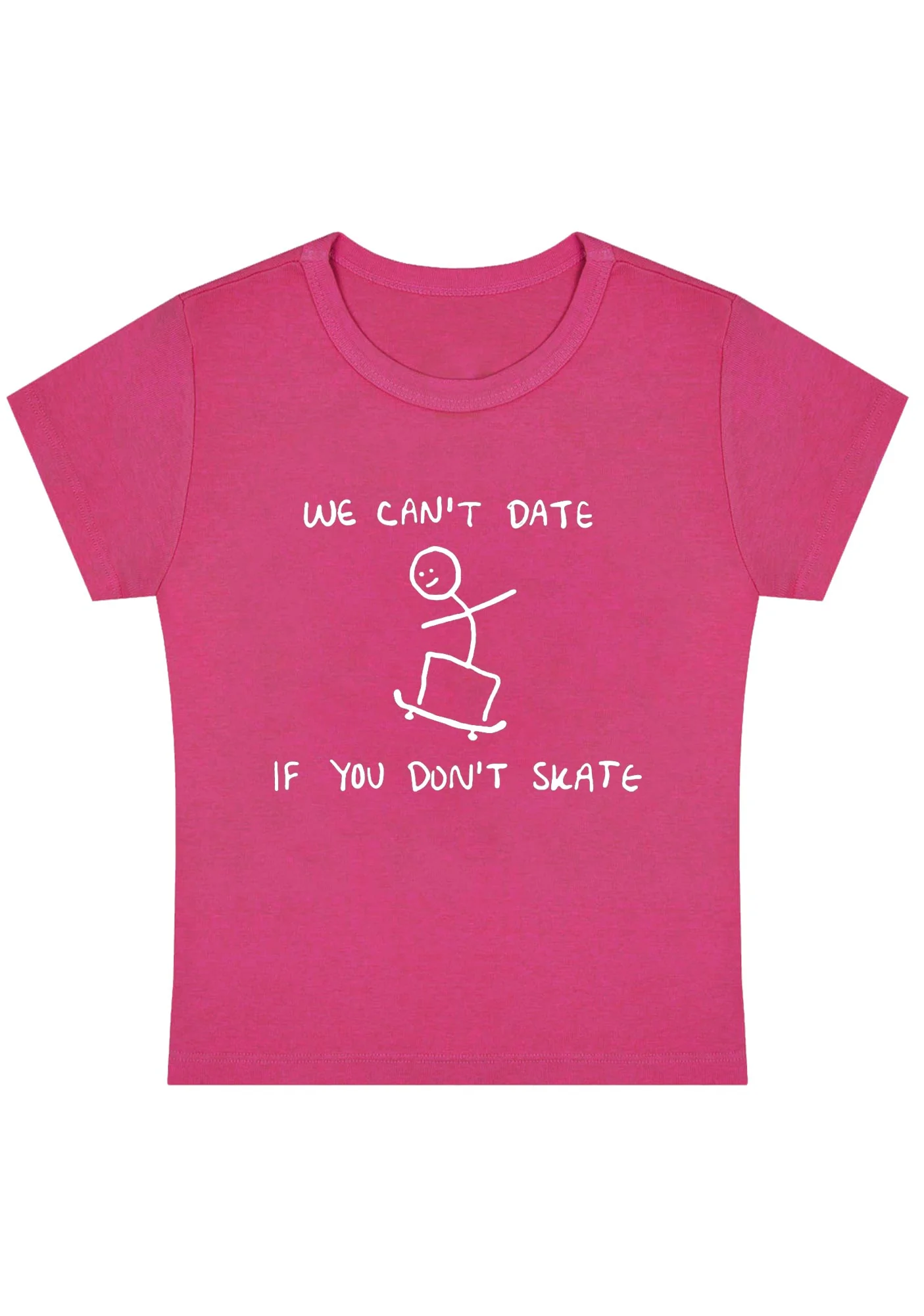 Curvy We Can't Date If You Don't Skate Baby Tee - Image 5