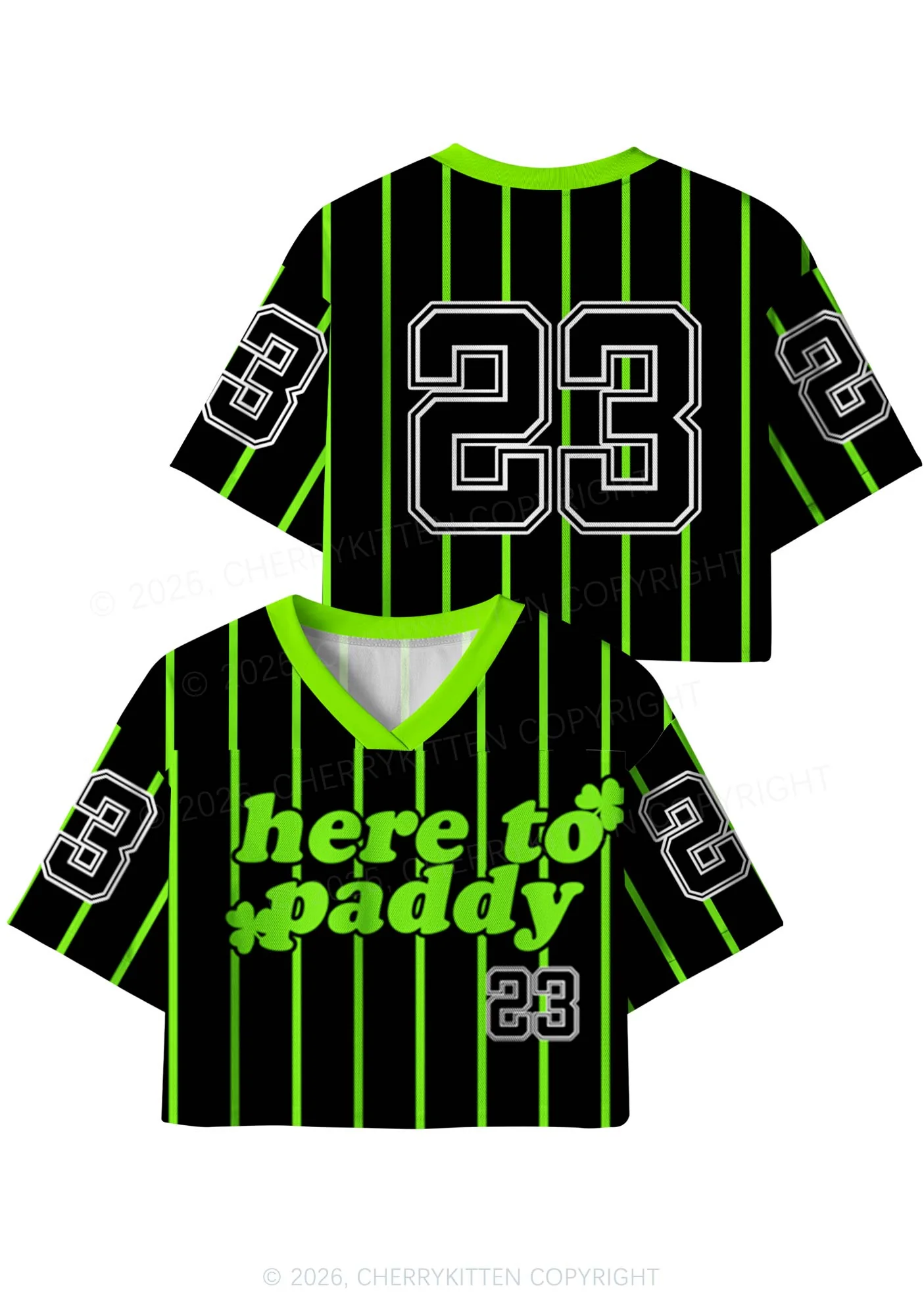Custom Black Here To Paddy St Patricks Y2K Crop Sport Jersey Shirts Cherrykitten