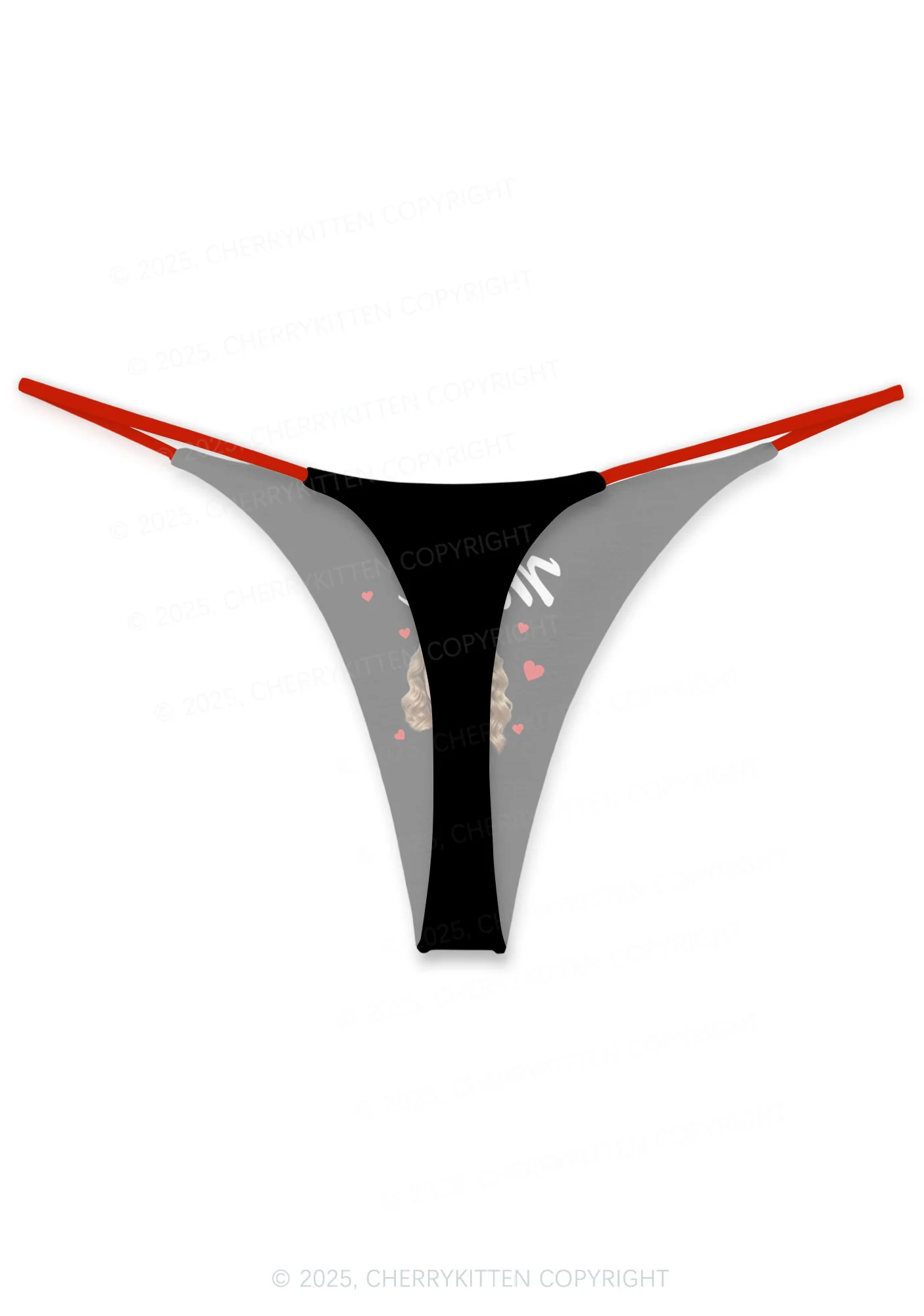 Custom Face All Mine Valentine's Day Y2K Print Couples Thong Set Cherrykitten - Image 3