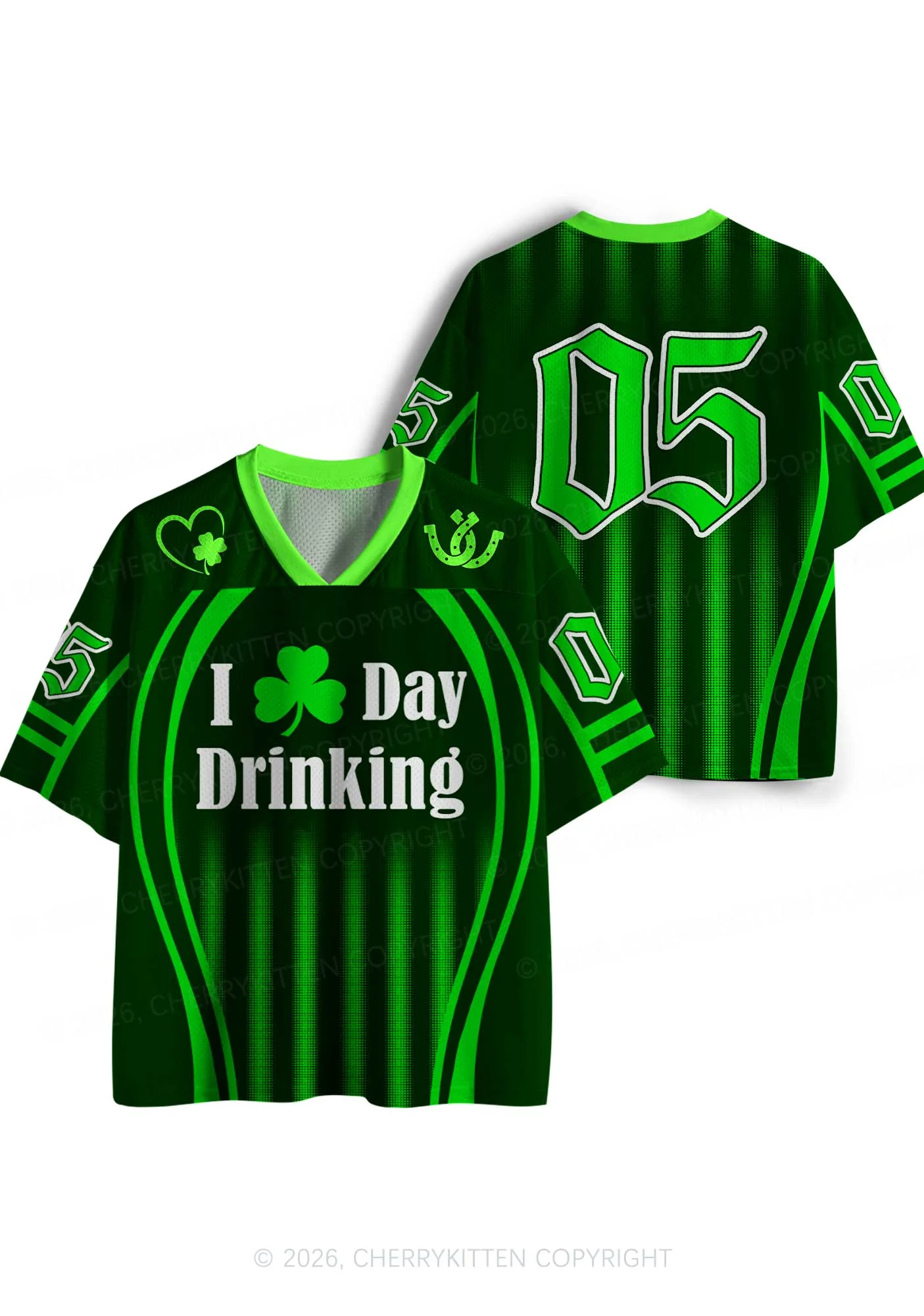 Custom I Love Day Drinking St Patricks Y2K Sport Jersey Shirts Cherrykitten