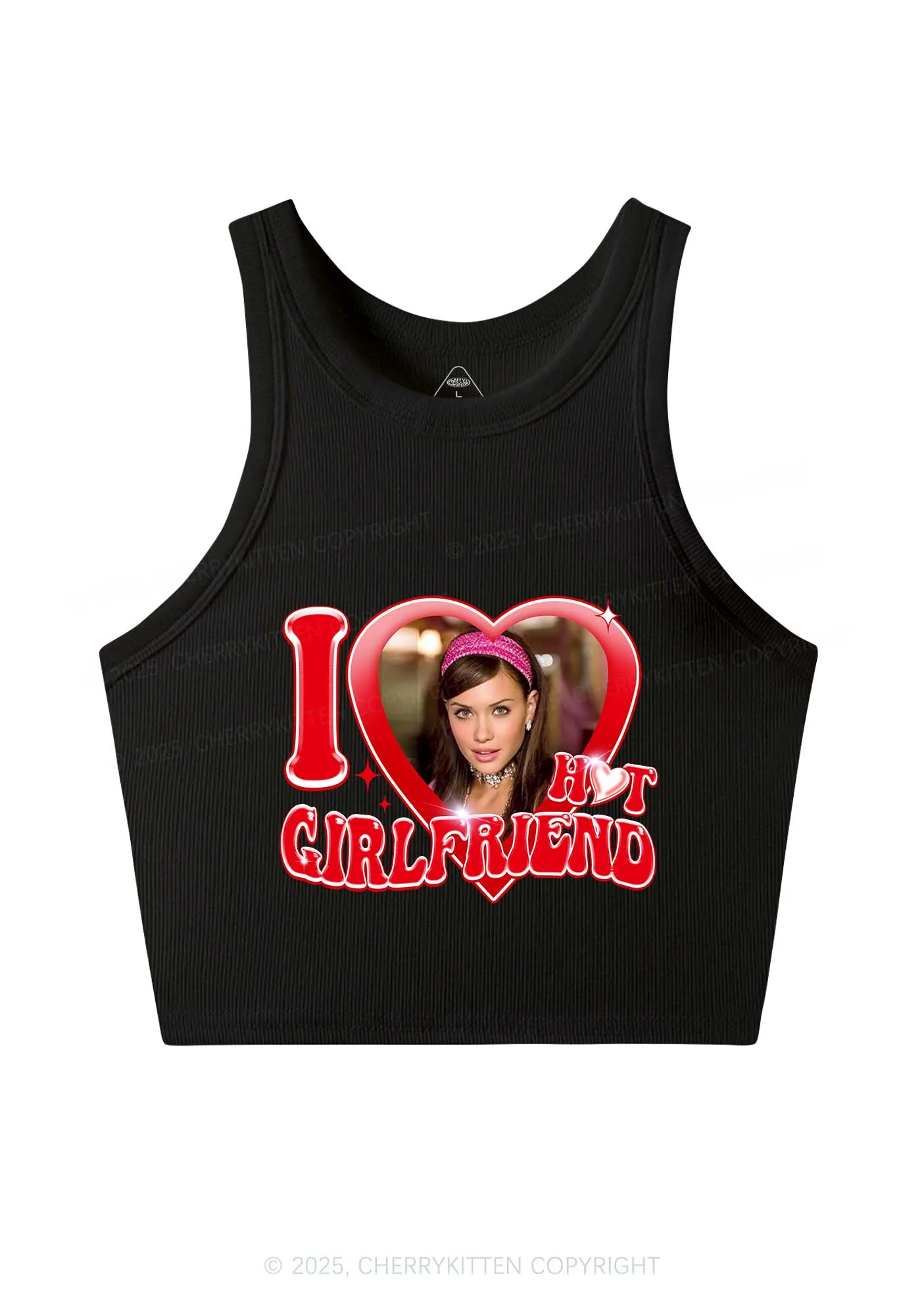 Custom I Love My Hot Girlfriend Y2K Crop Tank Top Cherrykitten
