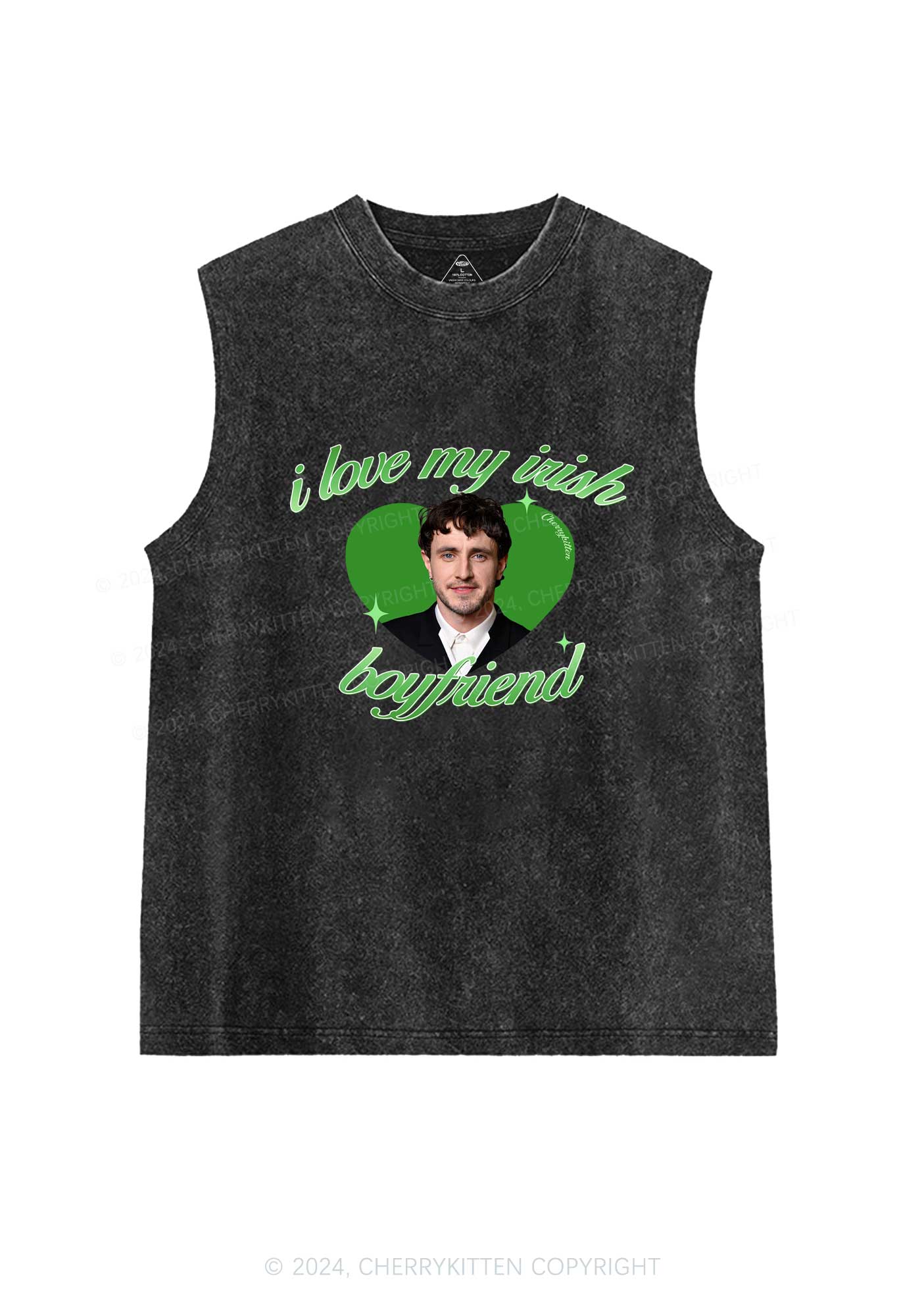 Custom Love My Irish Boyfriend St Patricks Y2K Washed Tank Cherrykitten