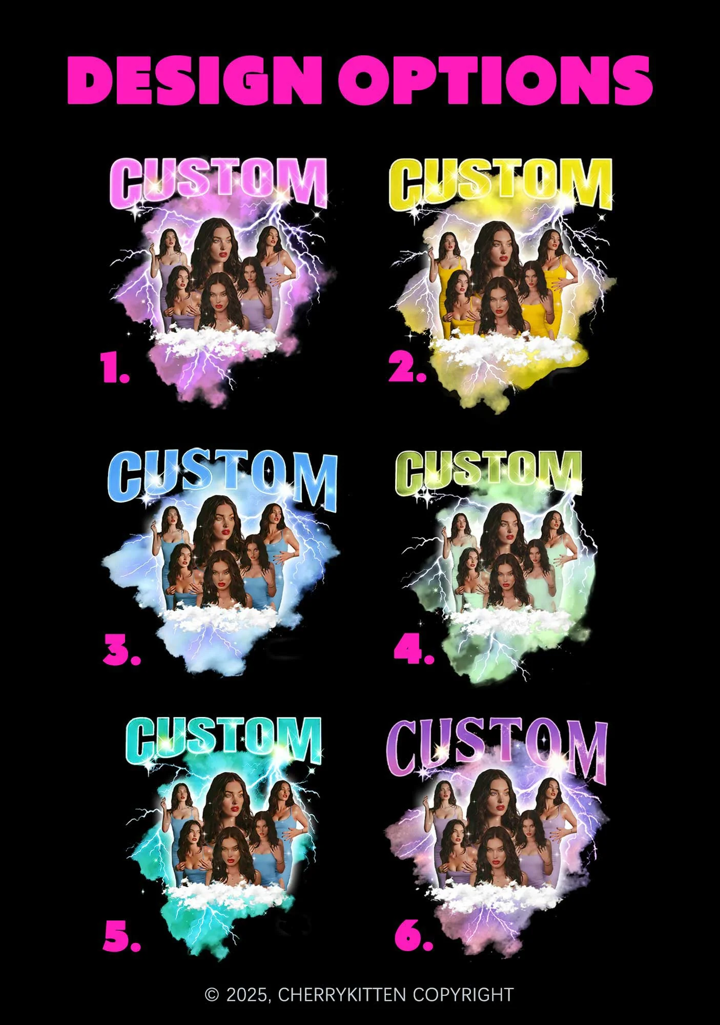 Custom Photo Storm Art Y2K Baby Tee Cherrykitten - Image 2