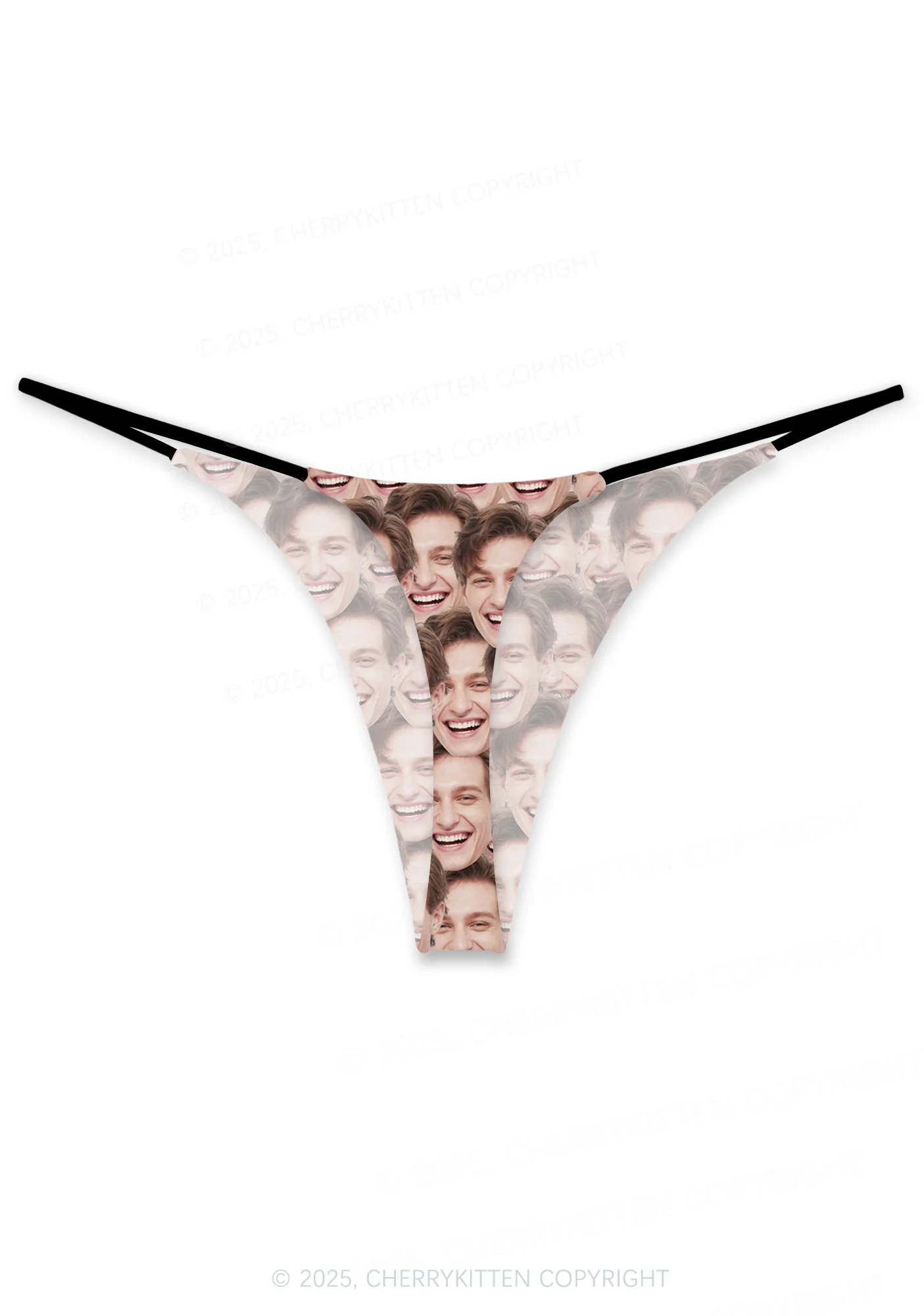 Custom Portrait Valentine's Day Y2K Print Couples Thong Set Cherrykitten - Image 4
