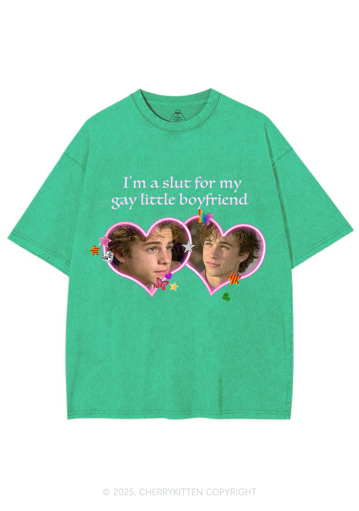 Custom Slxt Gay BF Photo Y2K Shirts Washed Tee Cherrykitten - Image 6