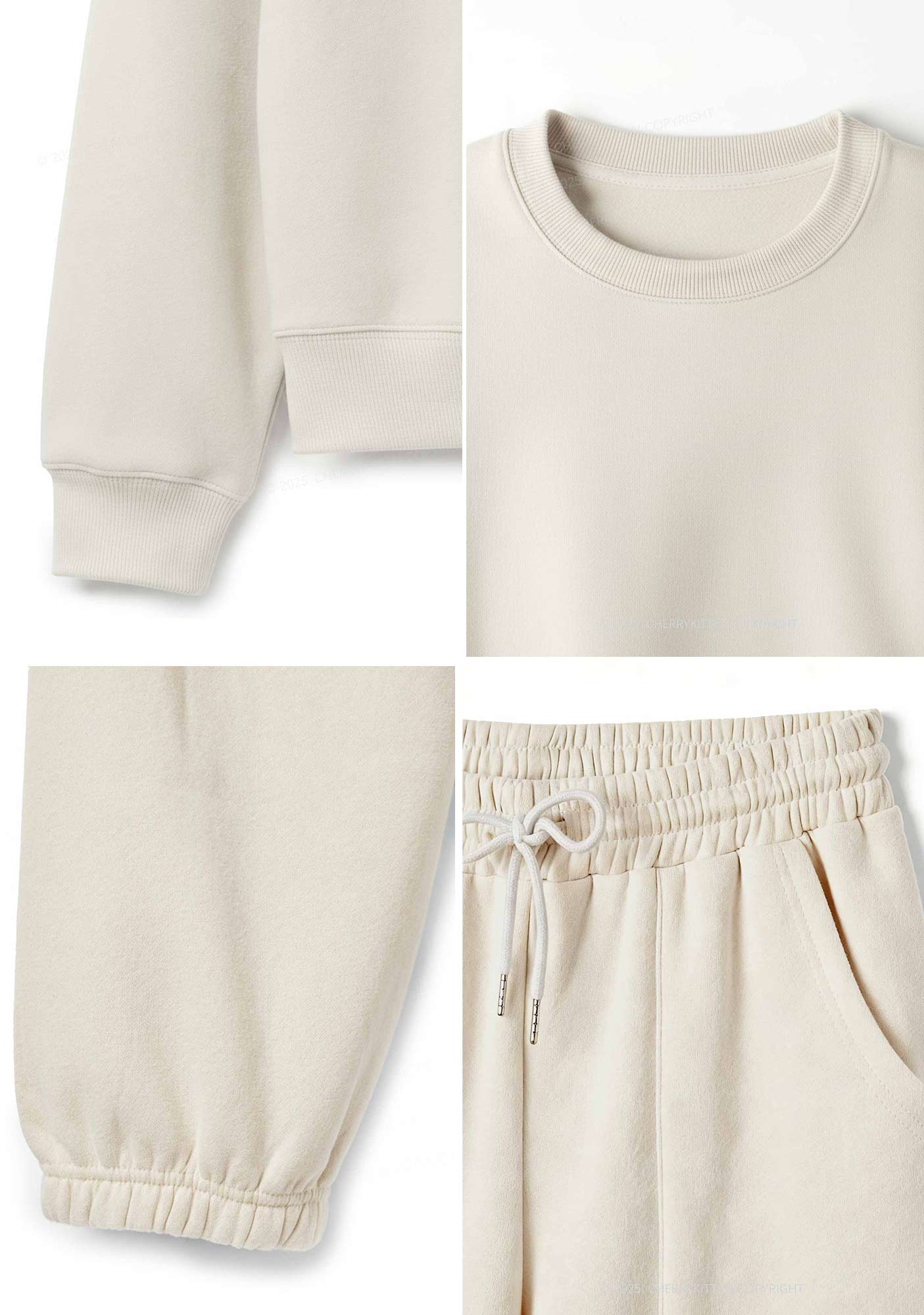 Custom Personalized Text Y2K Fleece Sweatshirts Set Cherrykitten - Image 9