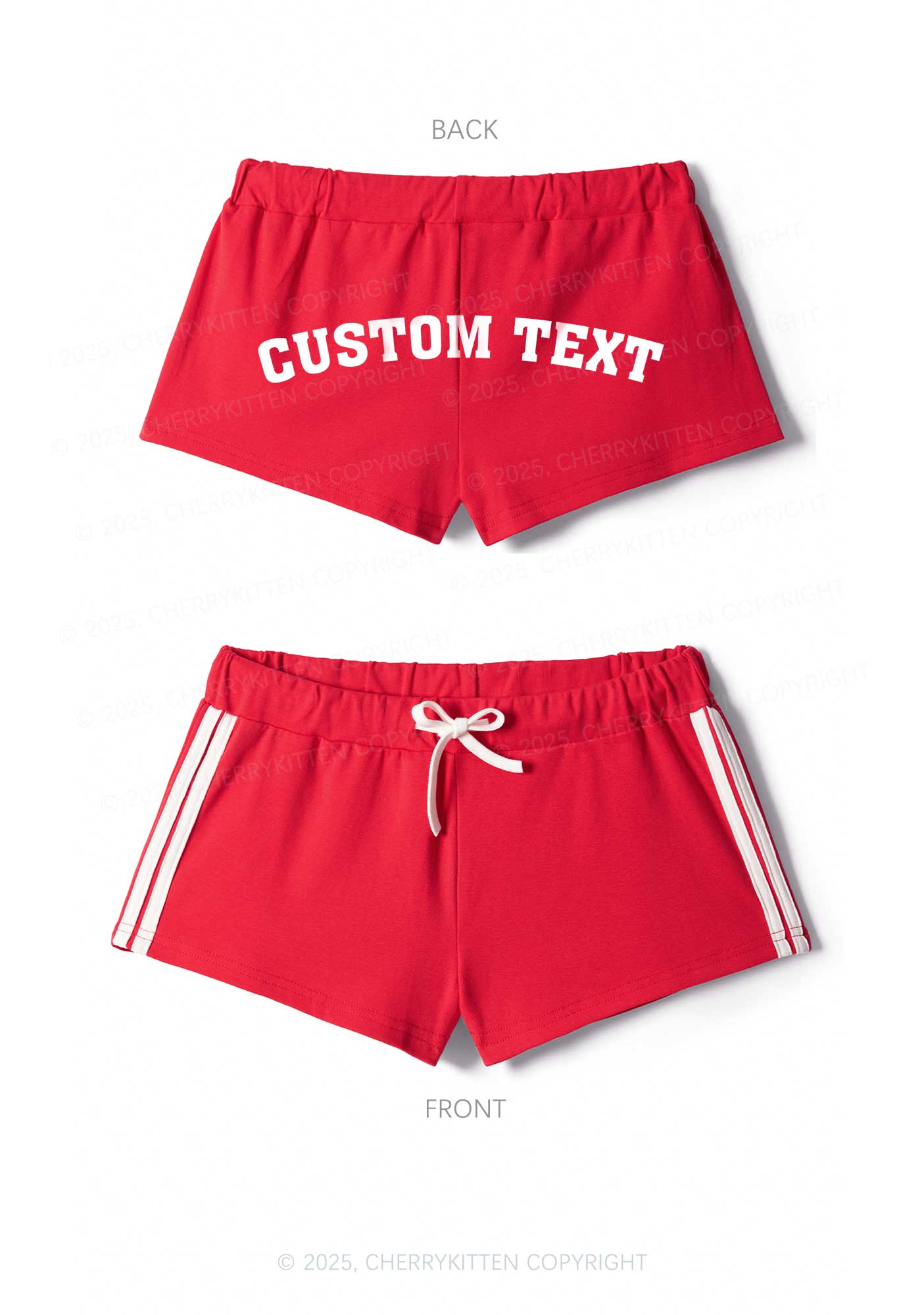 Custom Text Y2K Drawstring Mini Shorts Cherrykitten