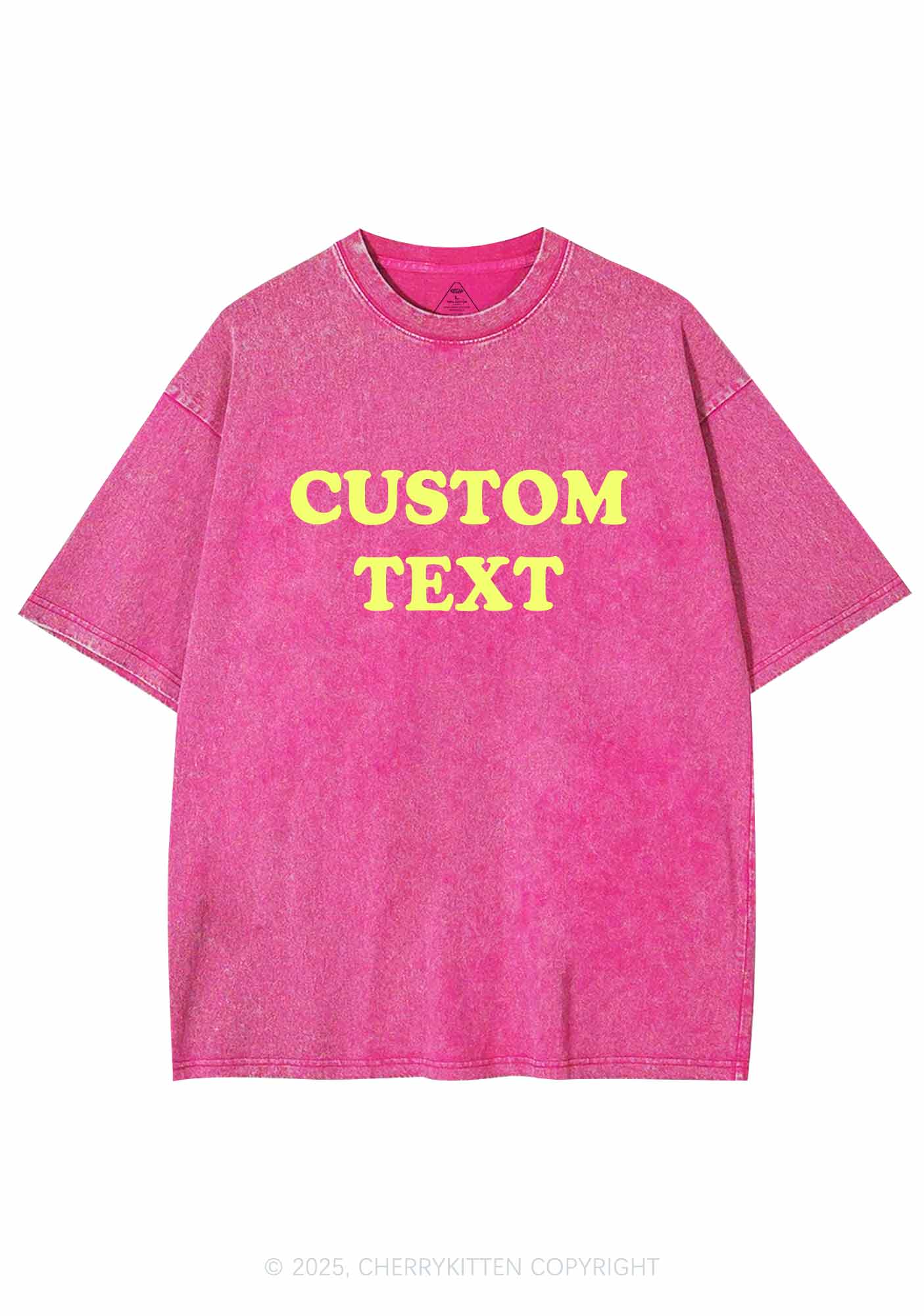 Custom Text Y2K Washed Tee Cherrykitten - Image 6