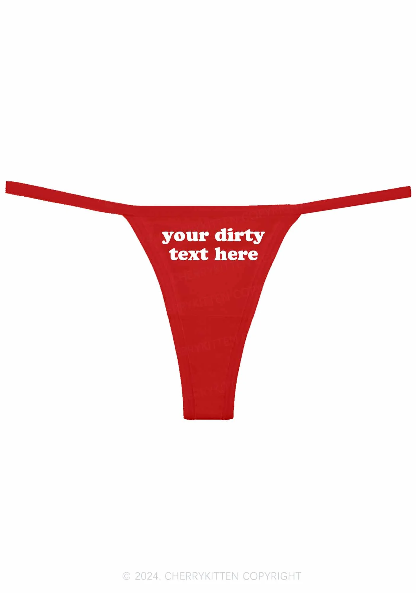 Custom Your Dirty Text Here Y2K Flat String Thong Cherrykitten - Image 6