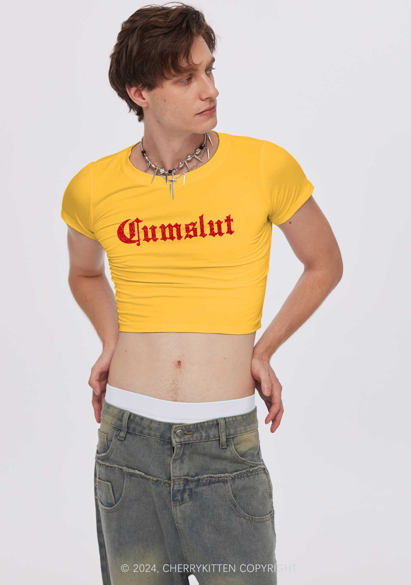 Cxmslxt Y2K Baby Tee Cherrykitten - Image 3