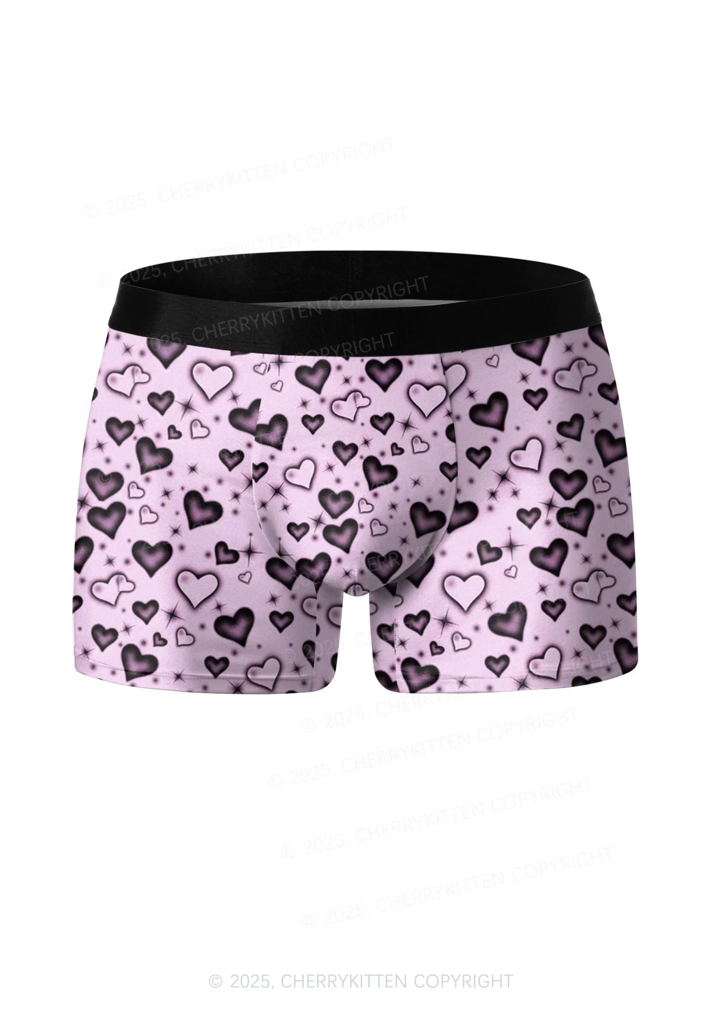Dark Heart Attack Valentine's Day Y2K Print Couples Boxer Thong Set Cherrykitten - Image 4