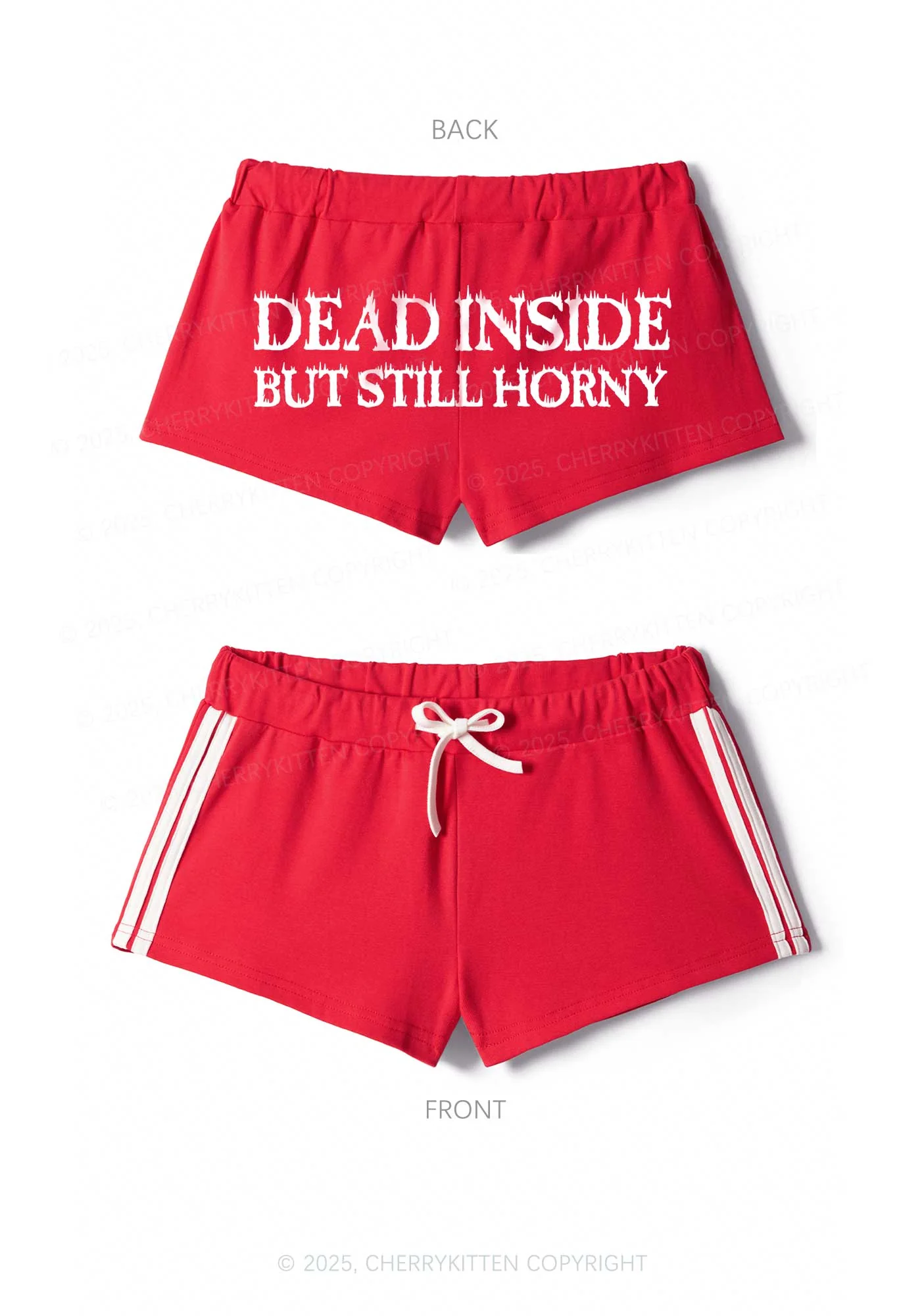Dead Inside But Still Thirsty Y2K Drawstring Mini Shorts Cherrykitten