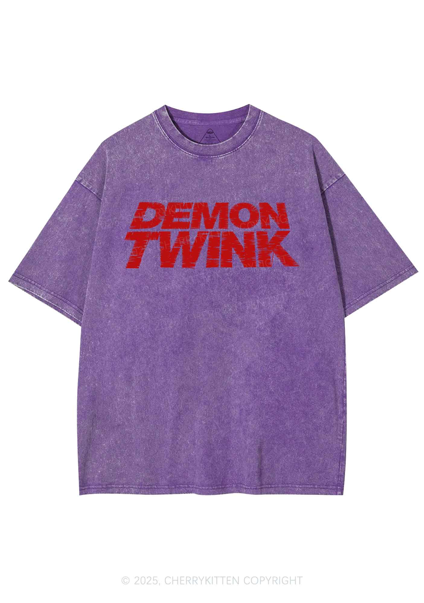 Demon Twink Pride Y2K Shirts Washed Tee Cherrykitten - Image 5