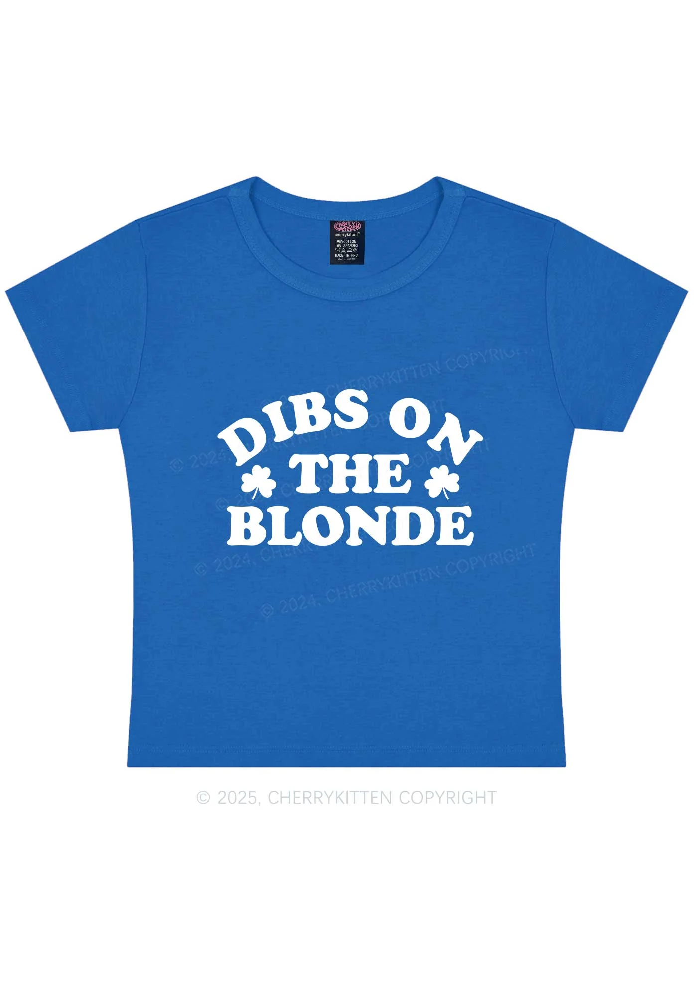 Dibs On The Blonde St Patricks Y2K Baby Tee Cherrykitten - Image 11
