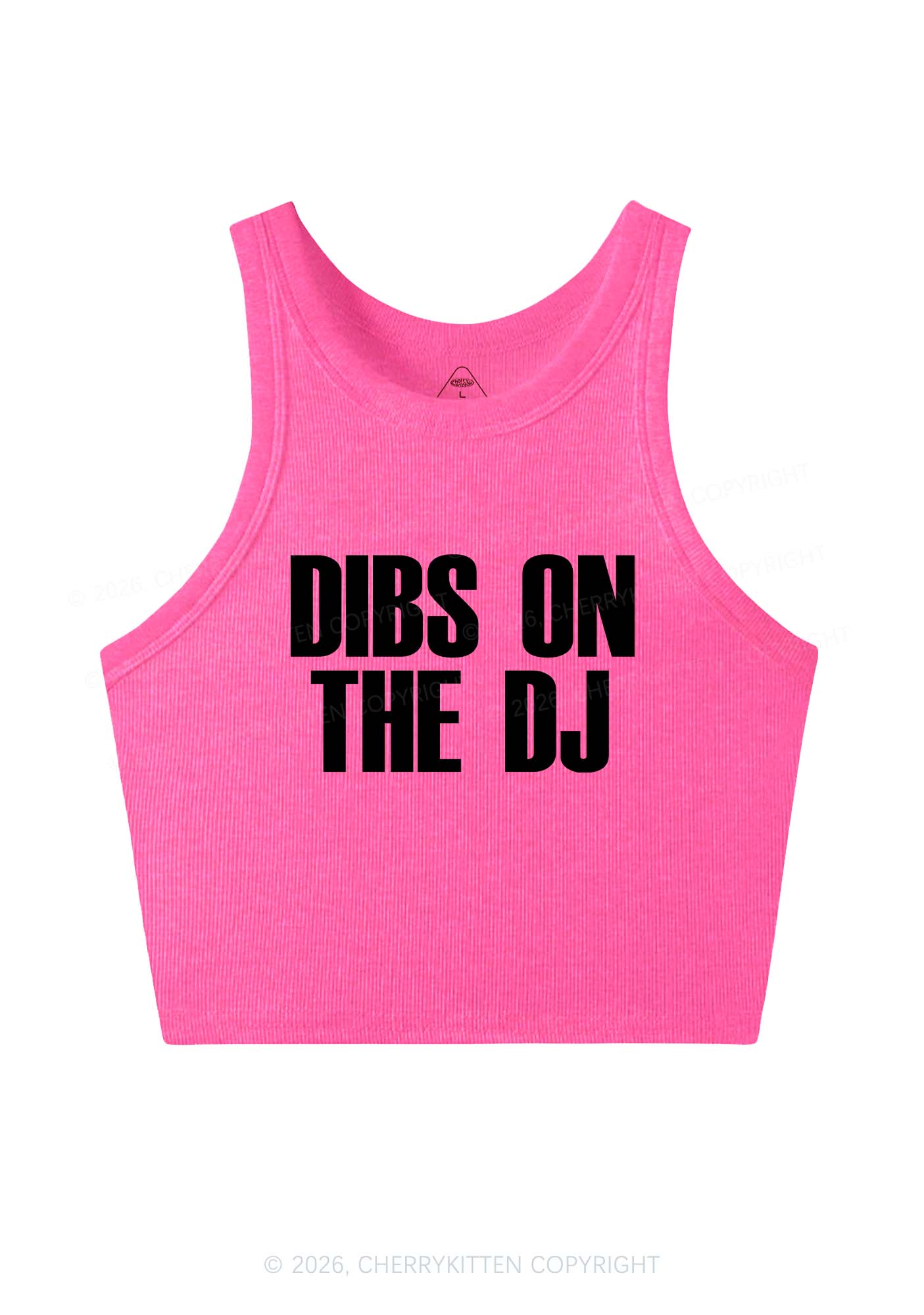 Dibs On The DJ Y2K Crop Tank Top Cherrykitten