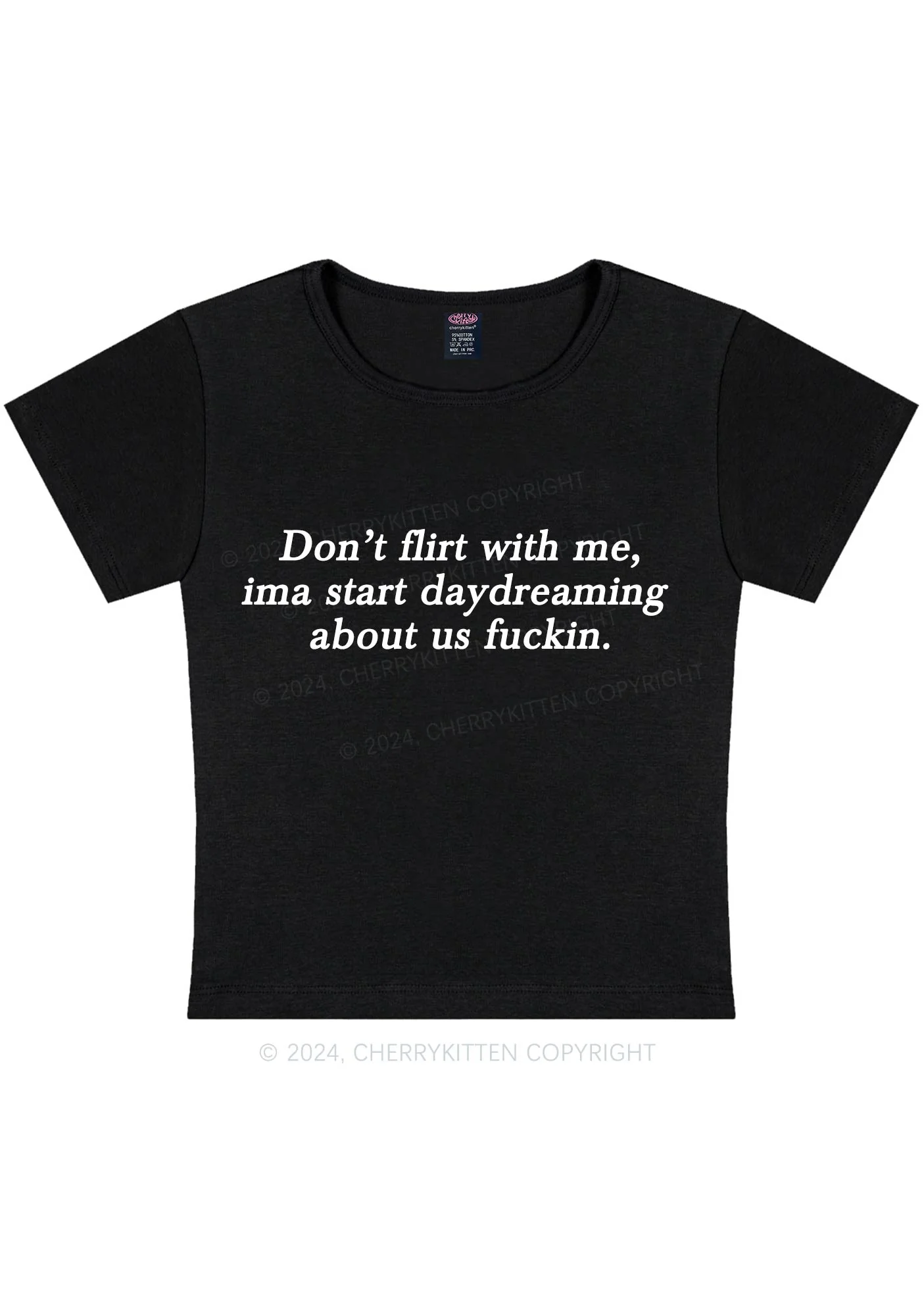 Don't Flirt With Me Y2K Baby Tee Cherrykitten - Image 5