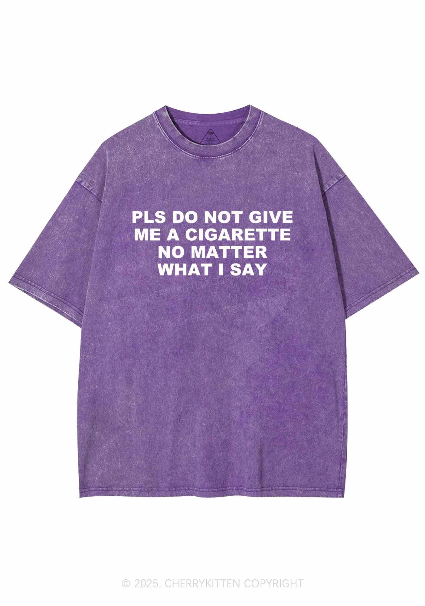 Don't Give Me Cigarette Y2K Washed Tee Cherrykitten - Image 5
