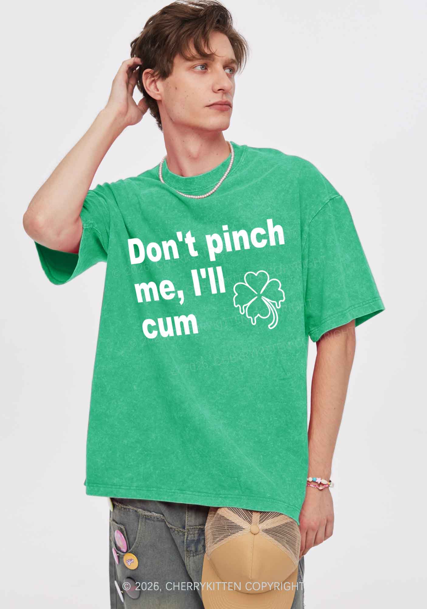 Dont Pinch Me St Patricks Y2K Shirts Washed Tee Cherrykitten - Image 2