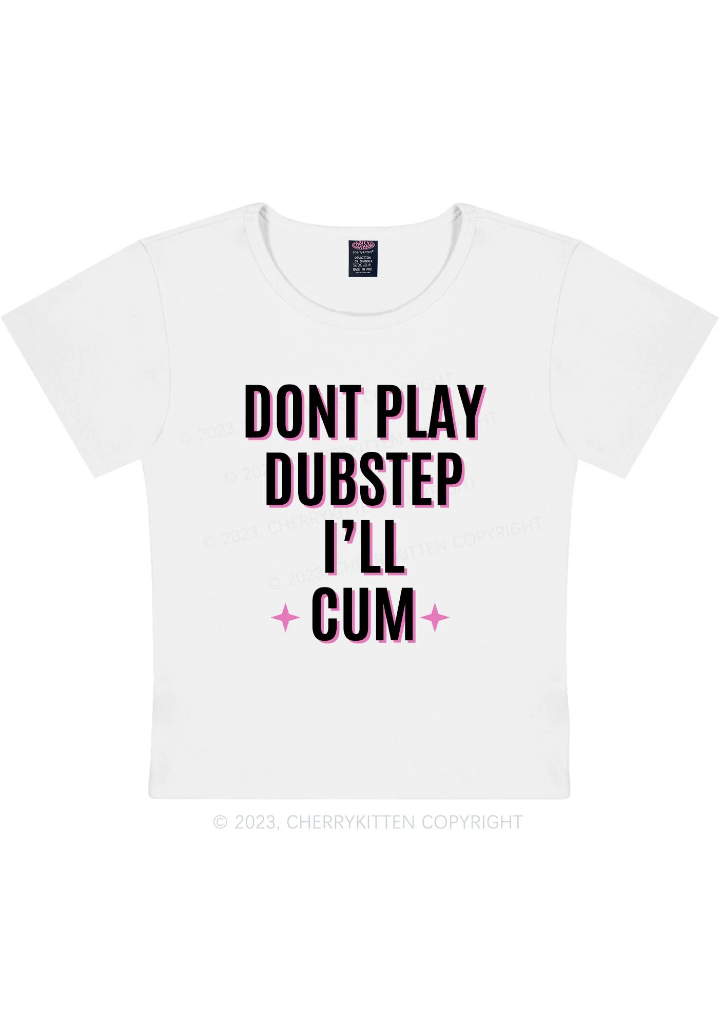 Dont Play Dubstep Y2K Baby Tee Cherrykitten - Image 9