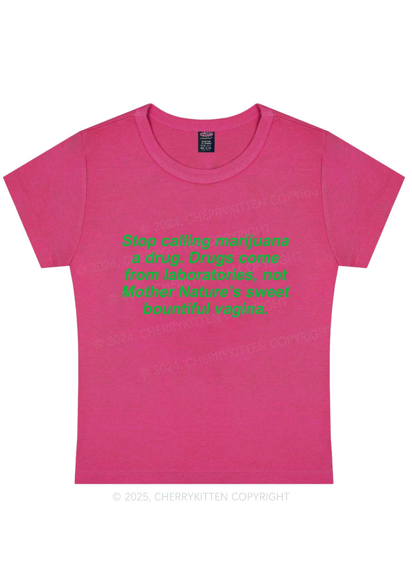 Drxgs Come From Lab Y2K Baby Tee Cherrykitten - Image 6