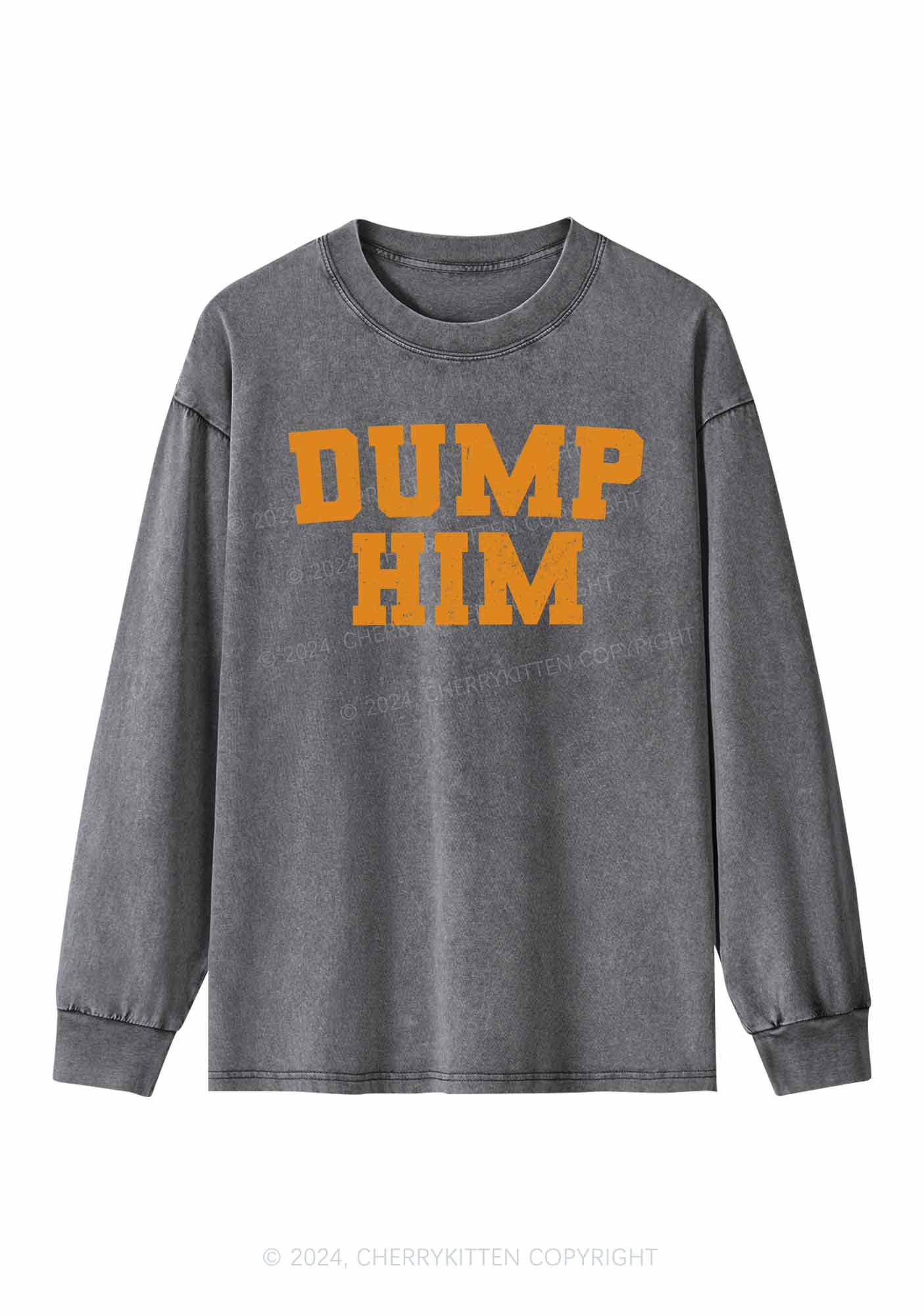 Dump Him Y2K Washed Long Sleeves Cherrykitten - Image 2
