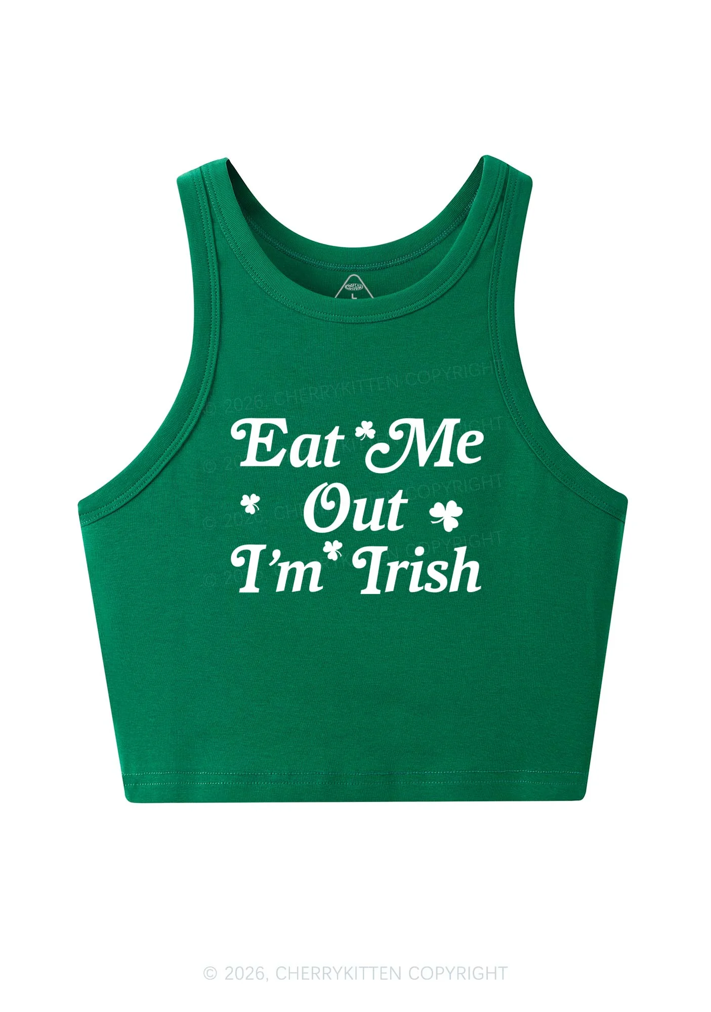 Eat Me Out Im Irish St Patricks Y2K Crop Tank Top Cherrykitten
