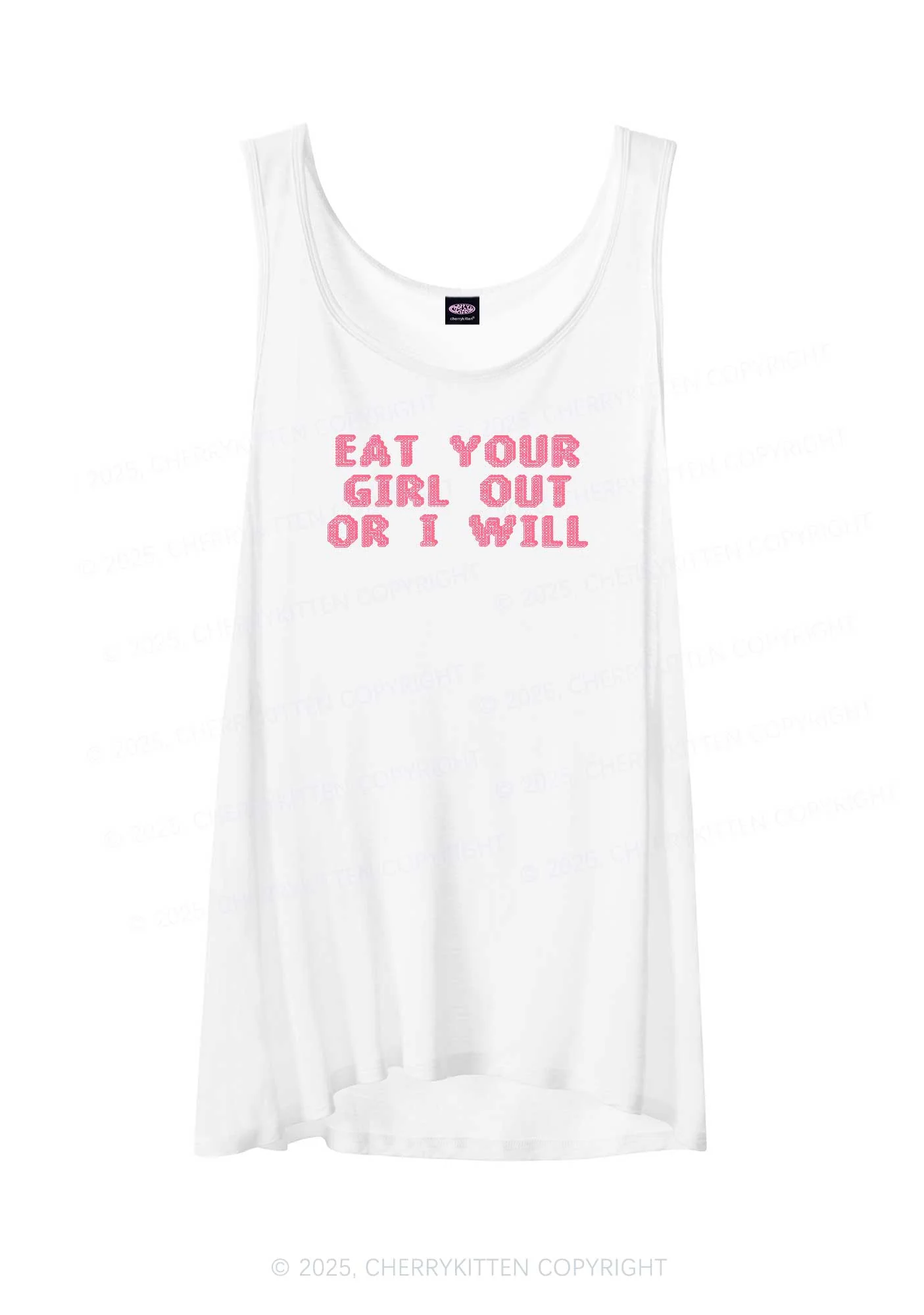 Eat Your Girl Out Pride Y2K Sheer Boyfriend Tank Cherrykitten