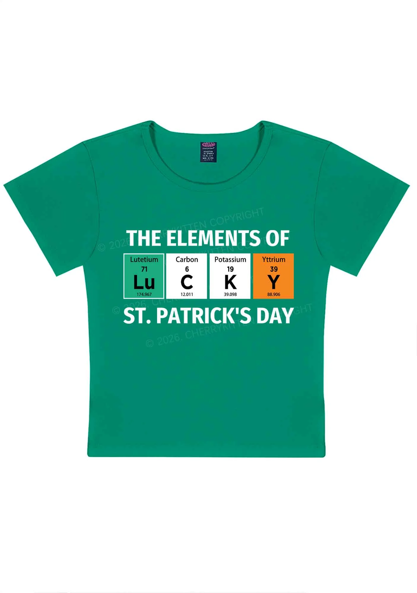 Elements Of Lucky St Patricks Y2K Baby Tee Cherrykitten