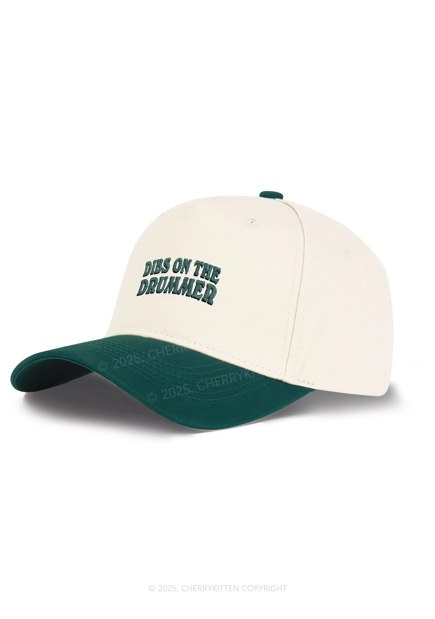 Embroidered Dibs On The Drummer Y2K Color Block Baseball Cap Cherrykitten - Image 2